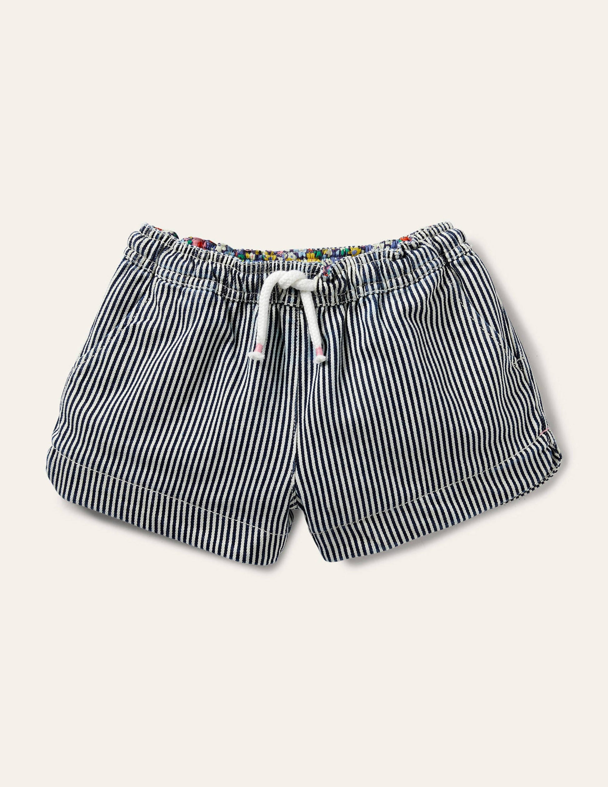 Shorts mit Herztaschen-Indigoblau/Naturfarben, Feine Streifen-1