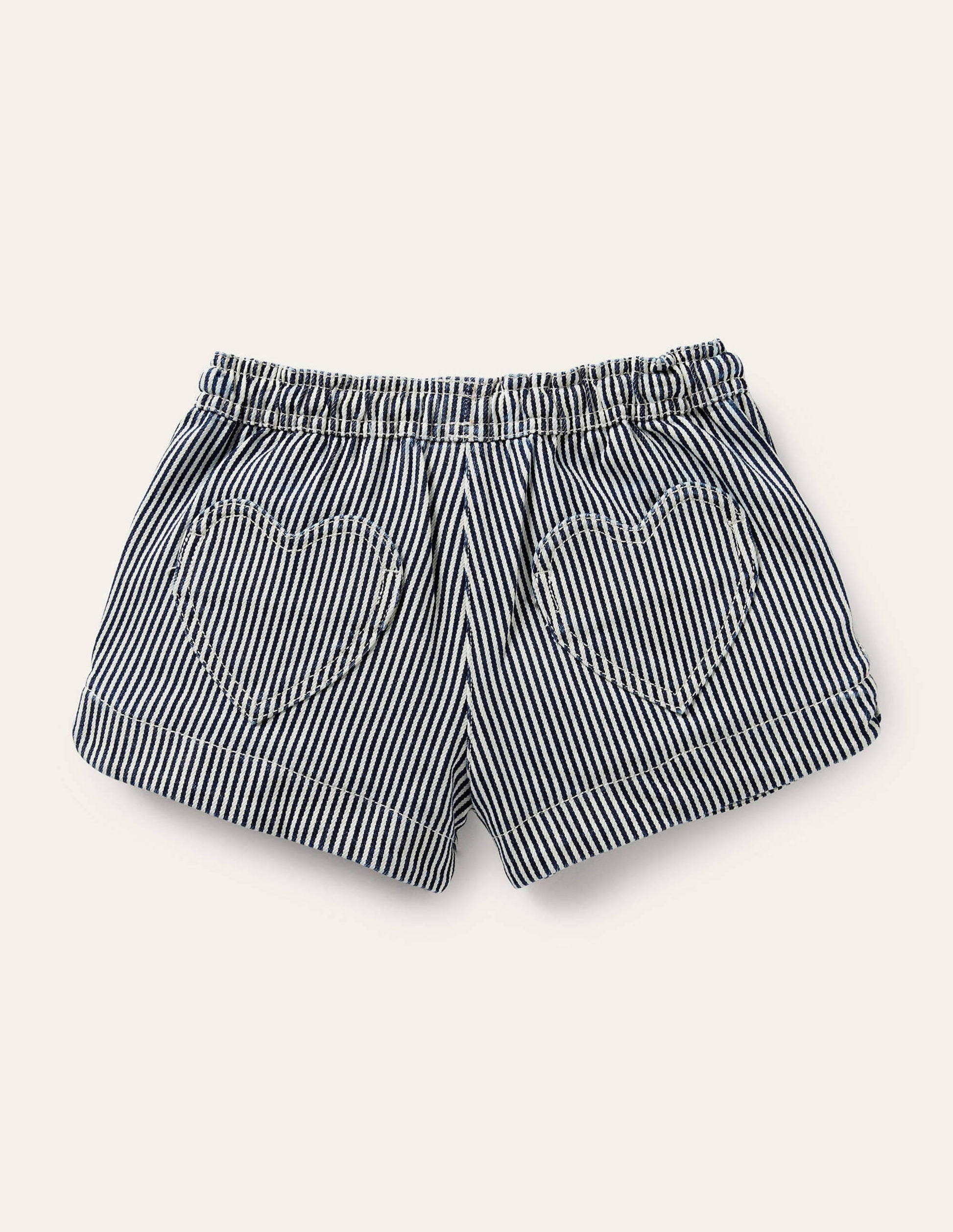 Shorts mit Herztaschen-Indigoblau/Naturfarben, Feine Streifen-2