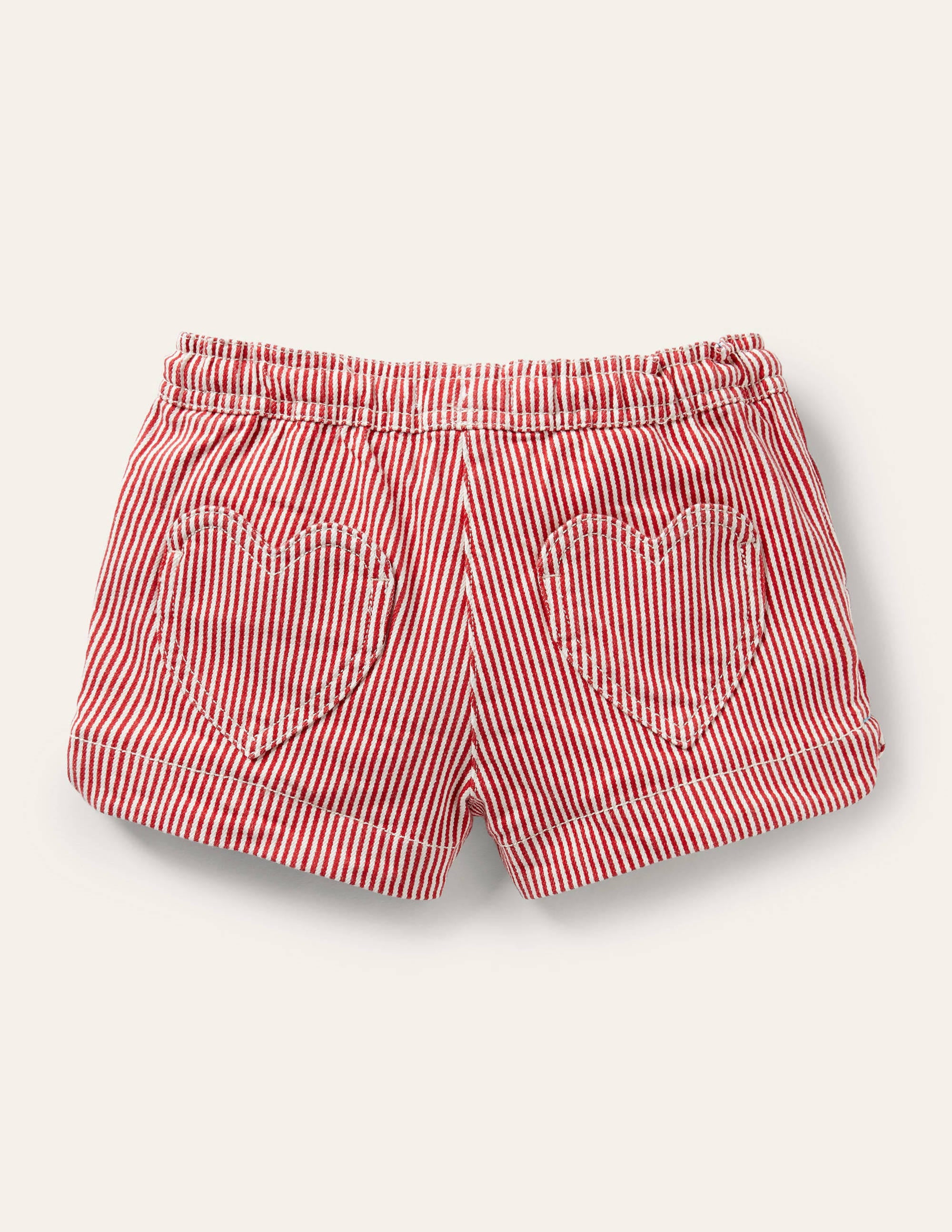 Shorts mit Herztaschen-Erdbeerkuchenrot, Feine Streifen - Image 2