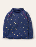 Long-sleeved Rash Vest-Deep Sea Blue Foil Spot