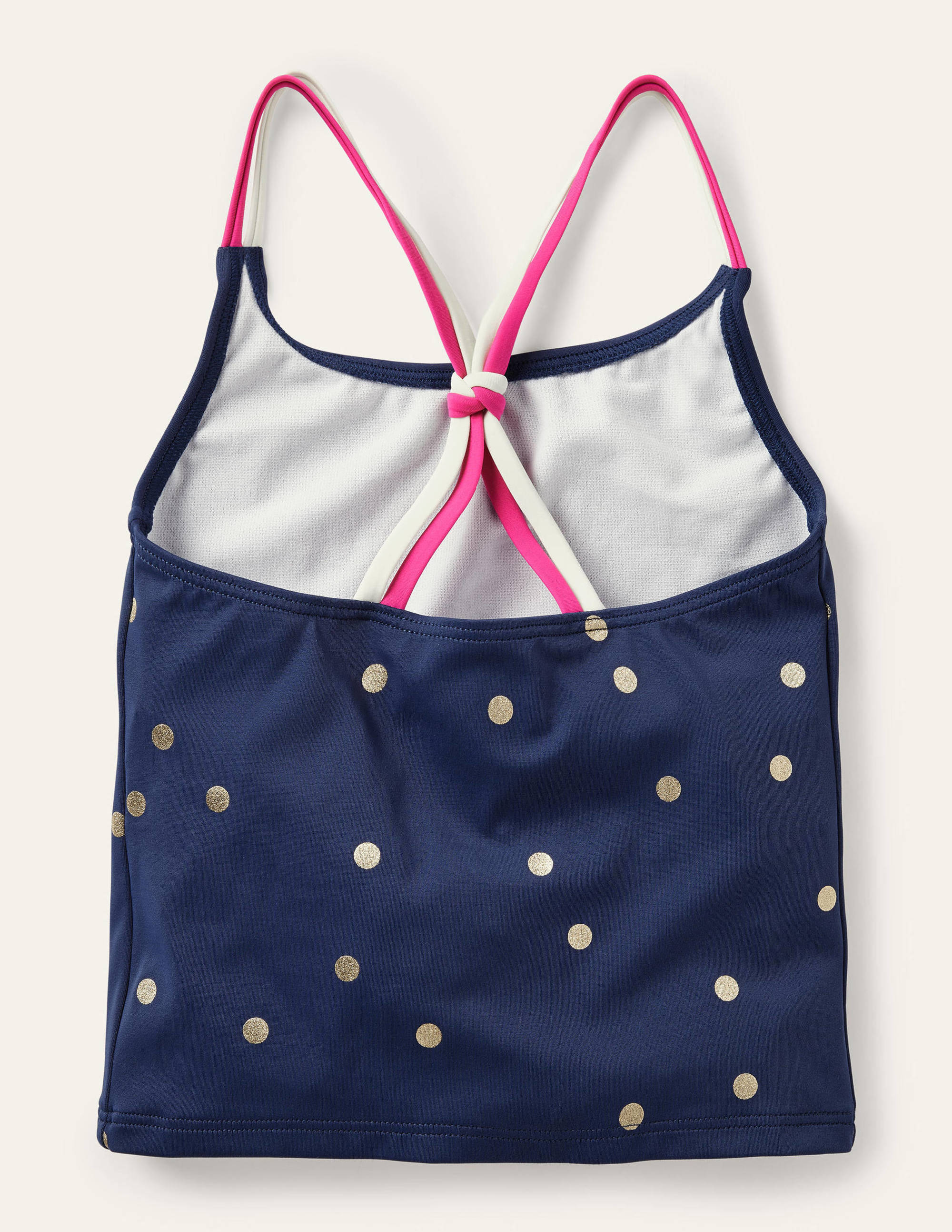 Haut de tankini à motif-Bleu océan à pois métallisés - Image 2