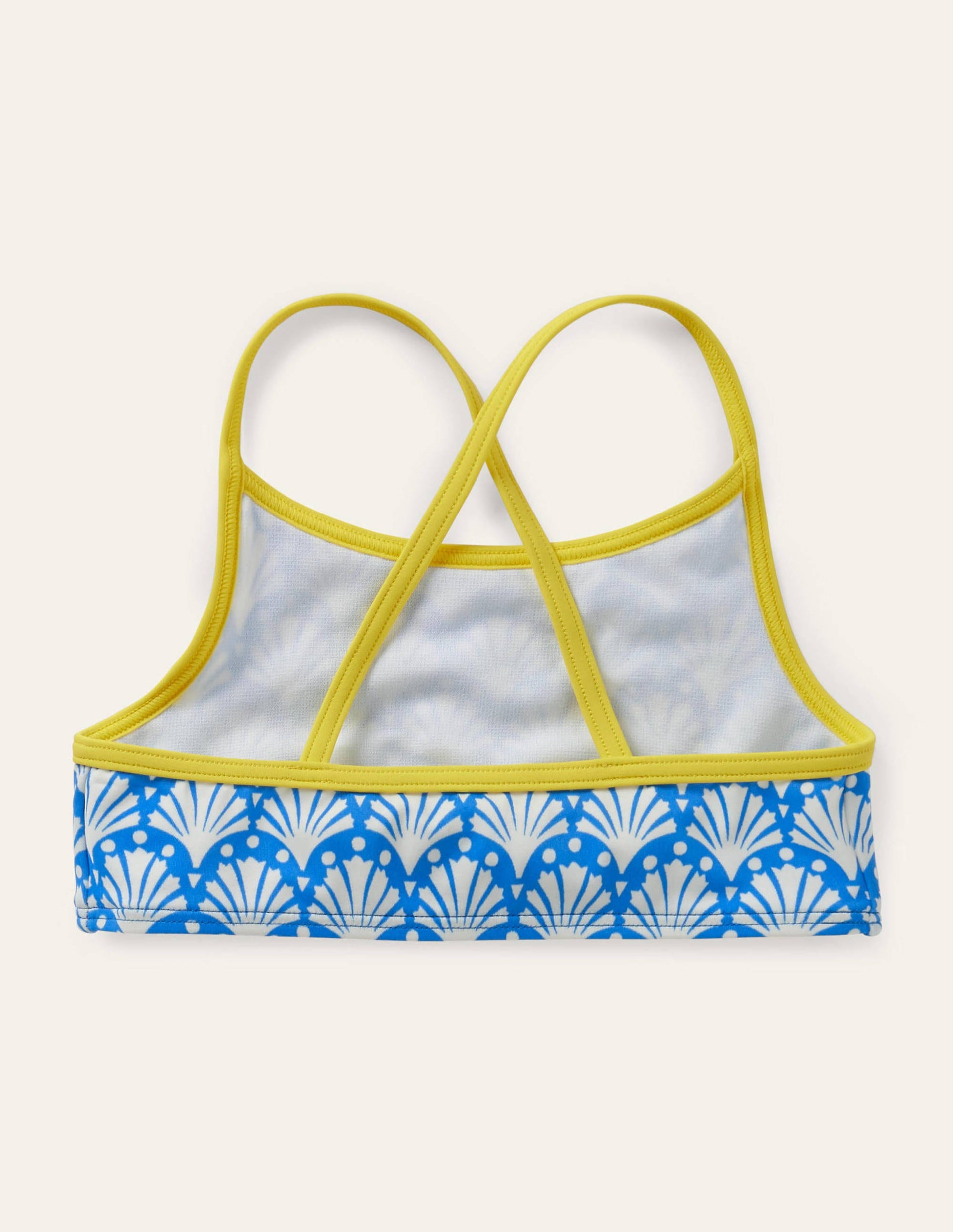 Gemustertes Bikini-Oberteil-Poolblau, Geometrisches Korallenmuster-2