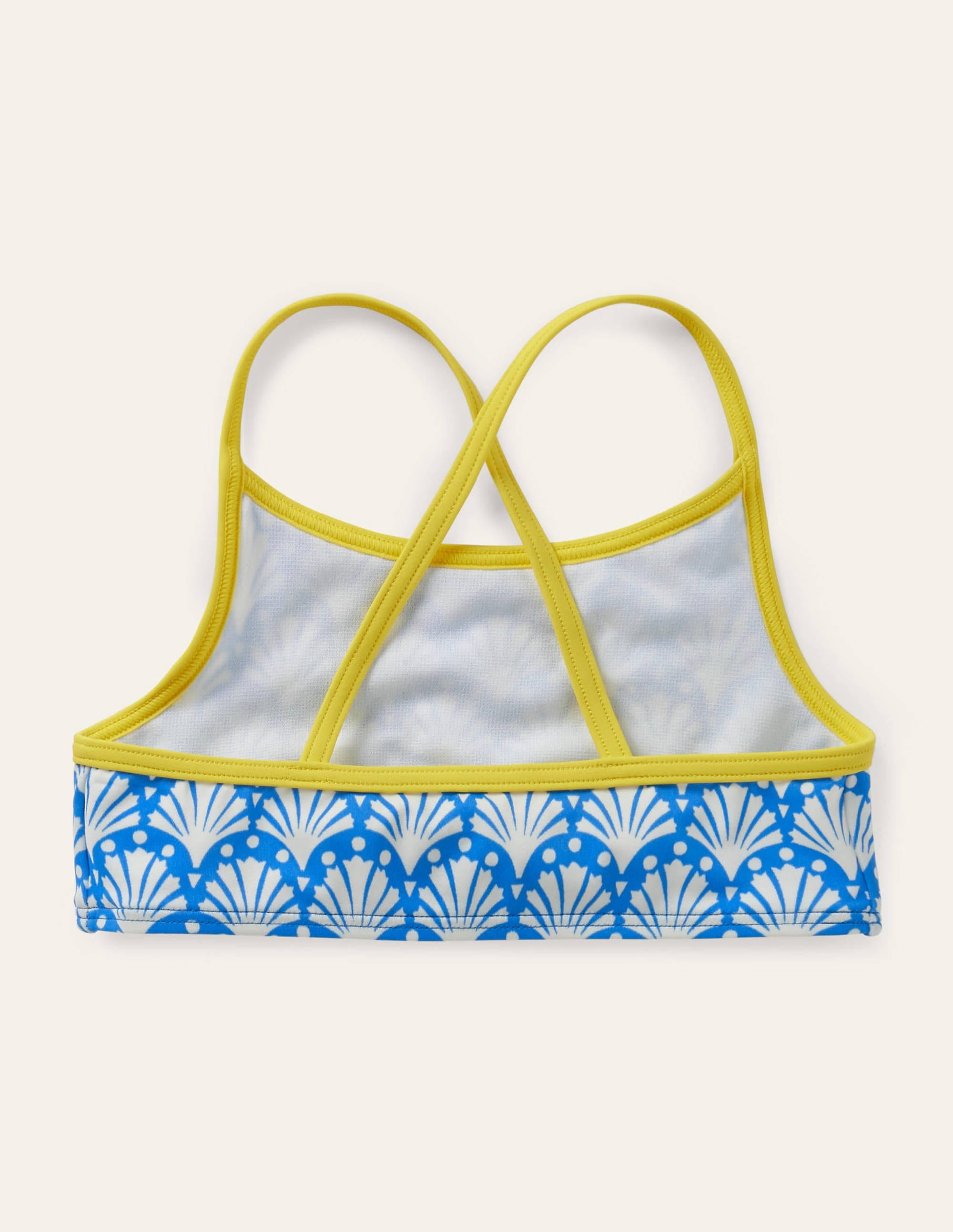 Gemustertes Bikini-Oberteil-Poolblau, Geometrisches Korallenmuster - Image 2