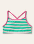 Patterned Bikini Top-Light Green/ Ivory