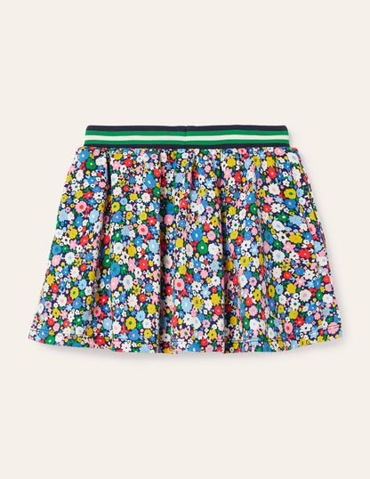 Jupe-short en jersey-Champ de fleurs bleu élisabéthain-2