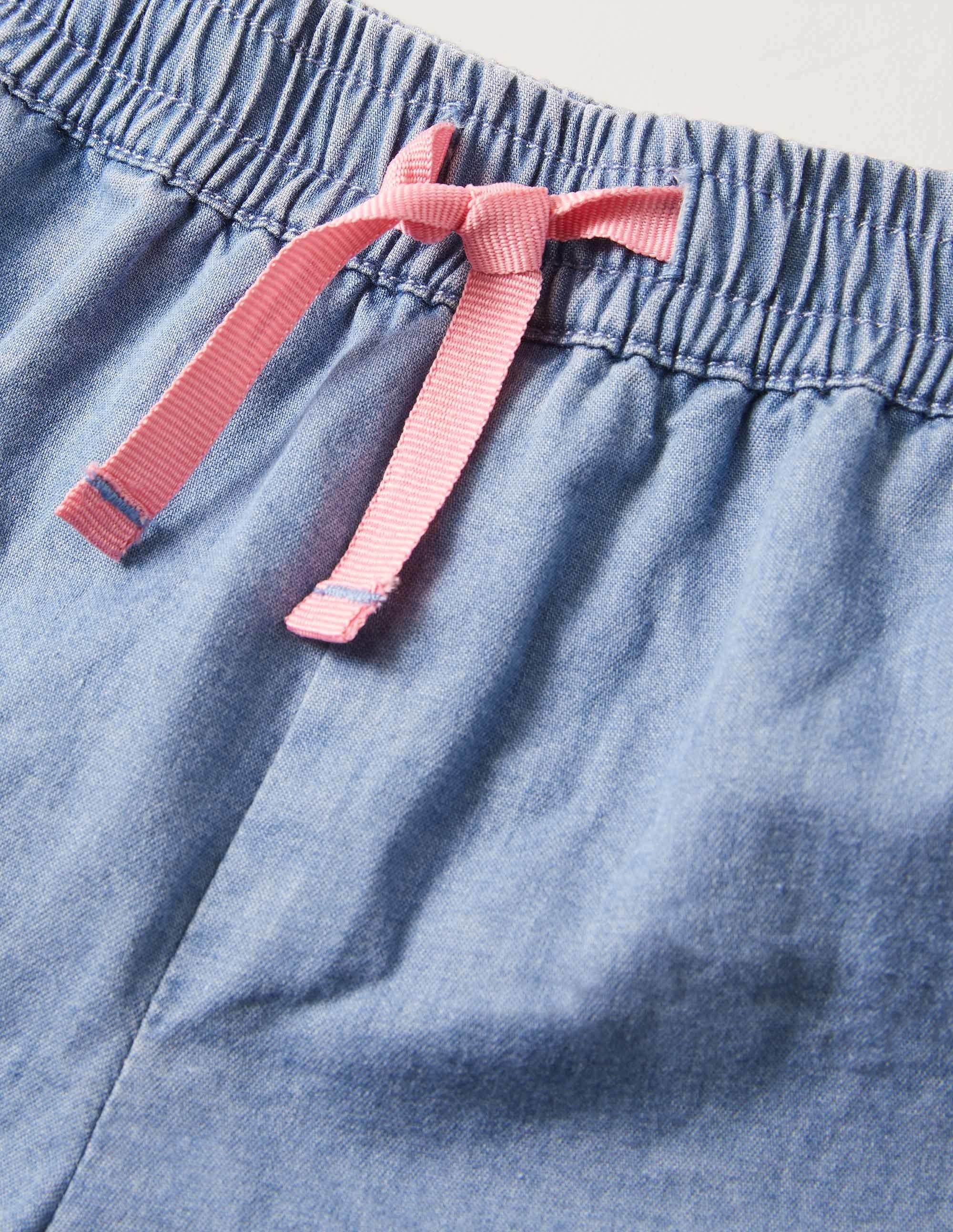 Frill Hem Shorts-Chambray - Image 3
