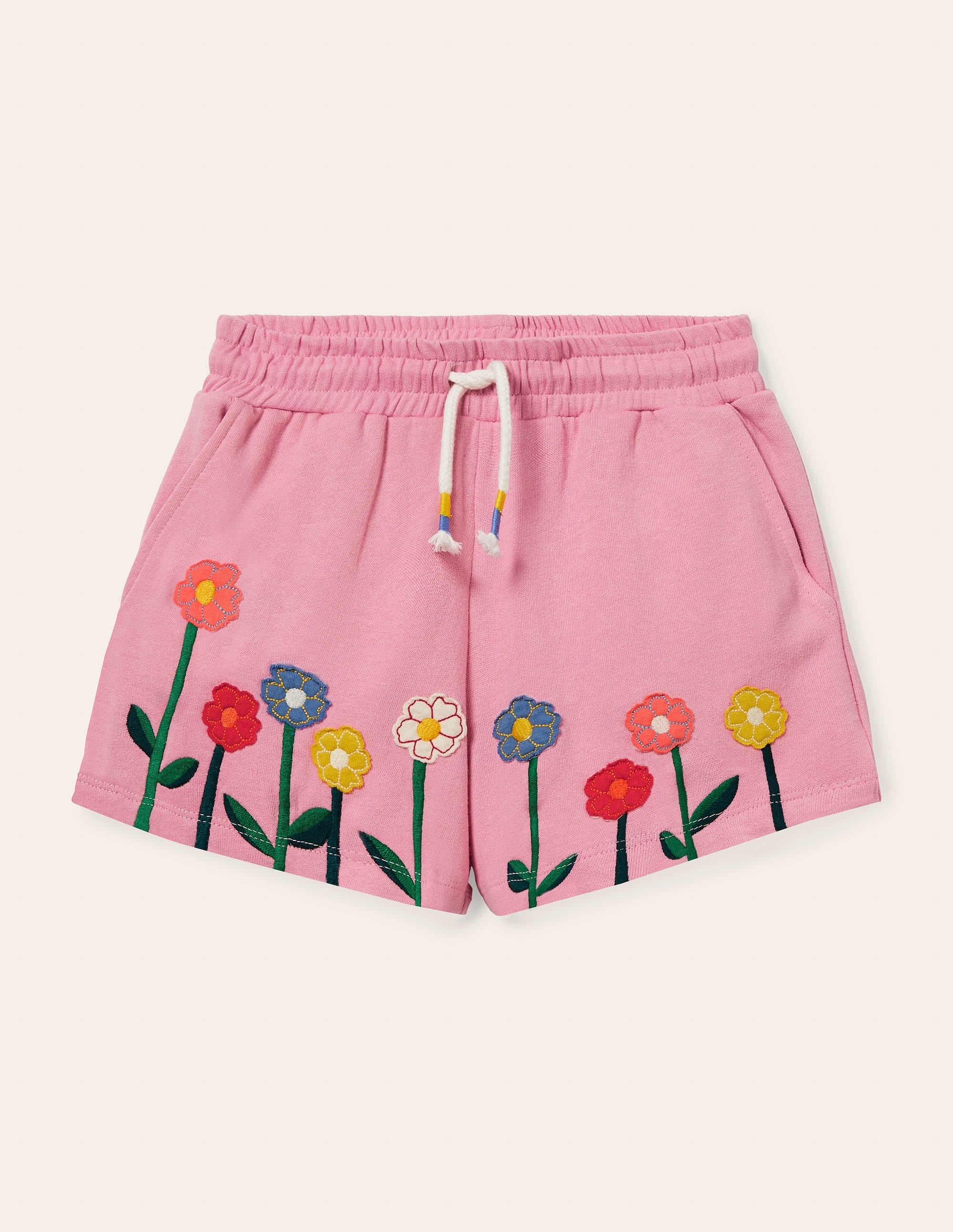 Jersey-Shorts mit Applikation-Kirschblütenrosa, Blumen - Image 1