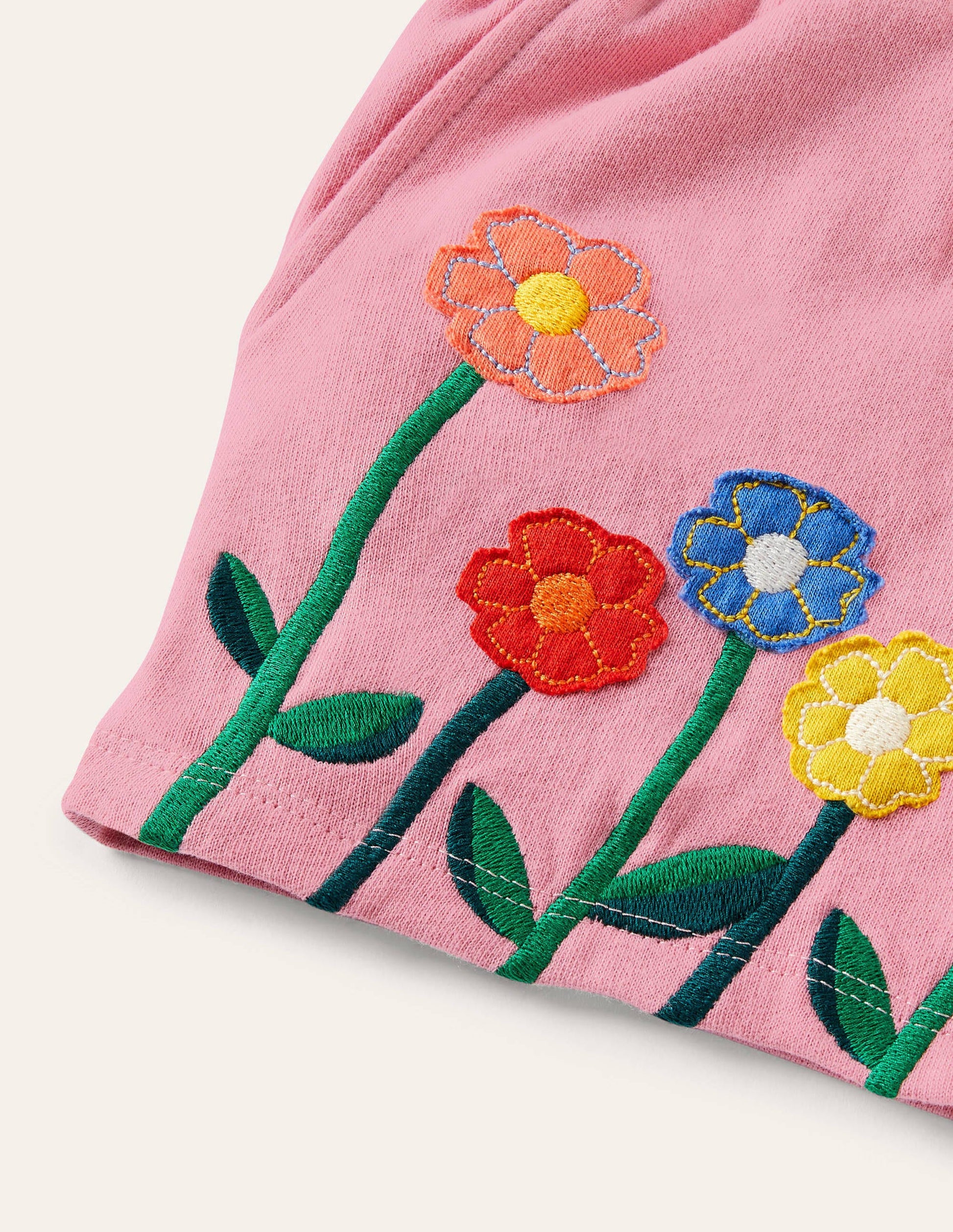 Jersey-Shorts mit Applikation-Kirschblütenrosa, Blumen-3