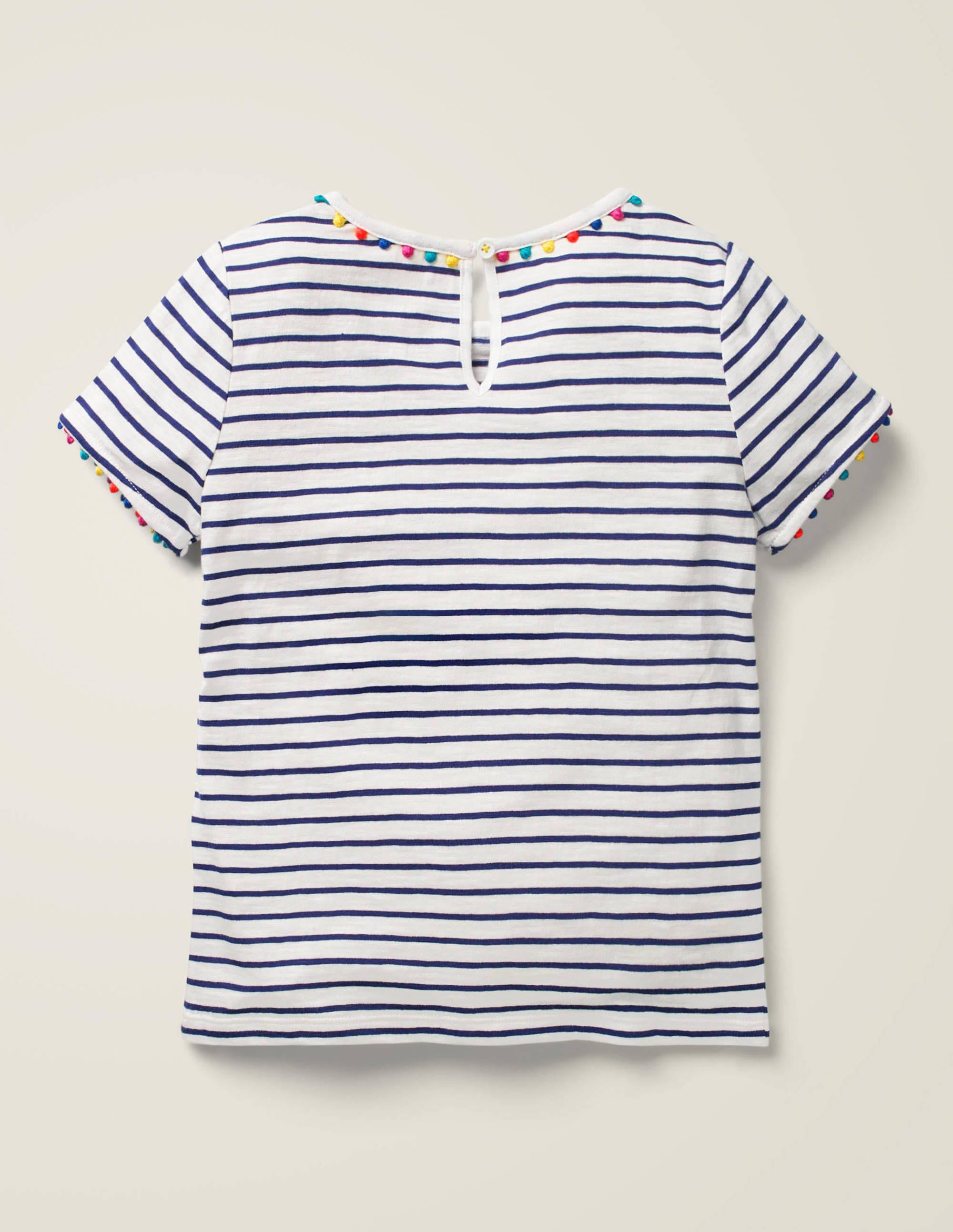 T-shirt Charlie en jersey à pompons-Bleu marine indigo/Ivoire - Image 2