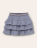 Jersey Ruffle Skort-Starboard Navy/White