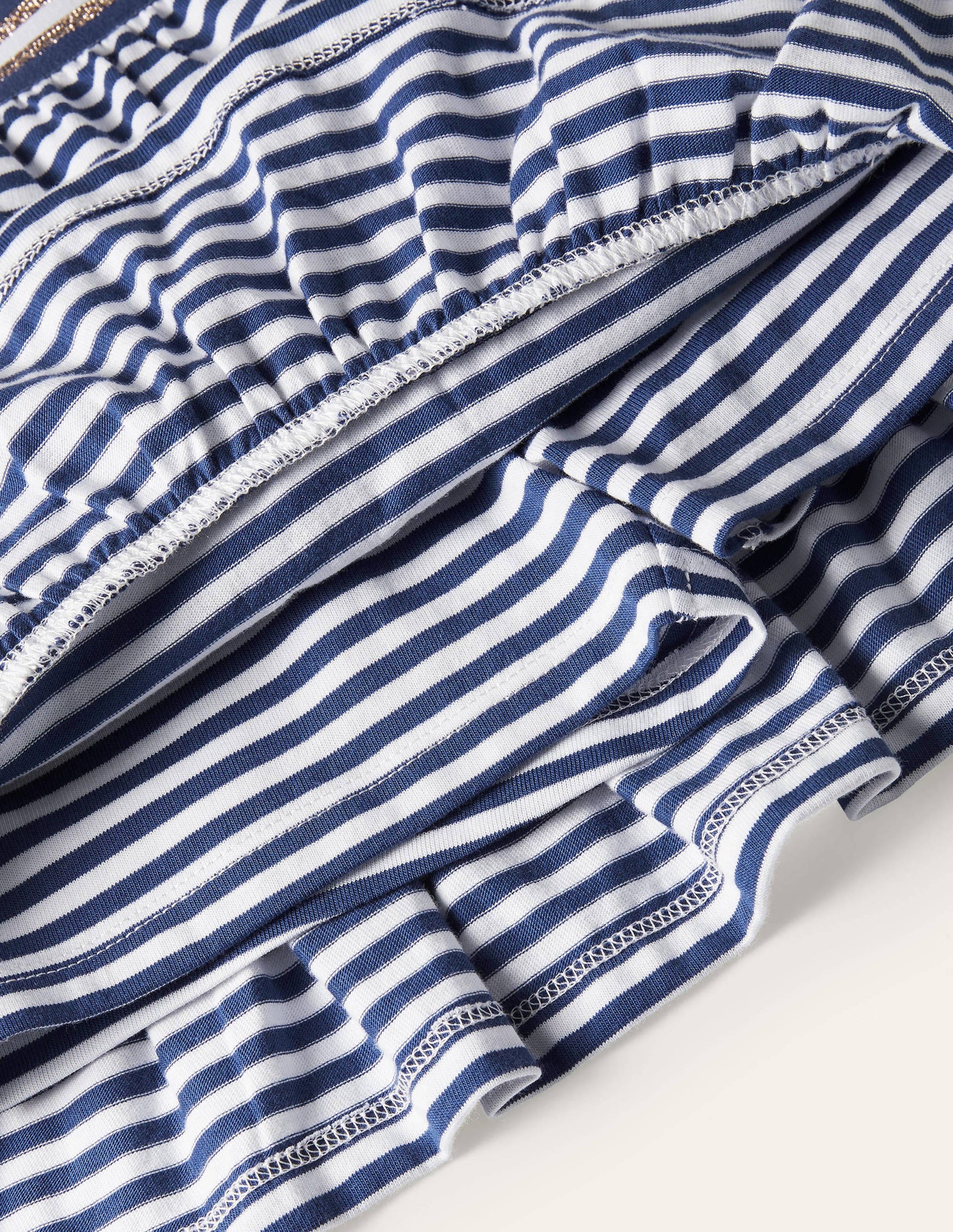 Jupe-short volantée en jersey-Bleu marine indigo/blanc-3