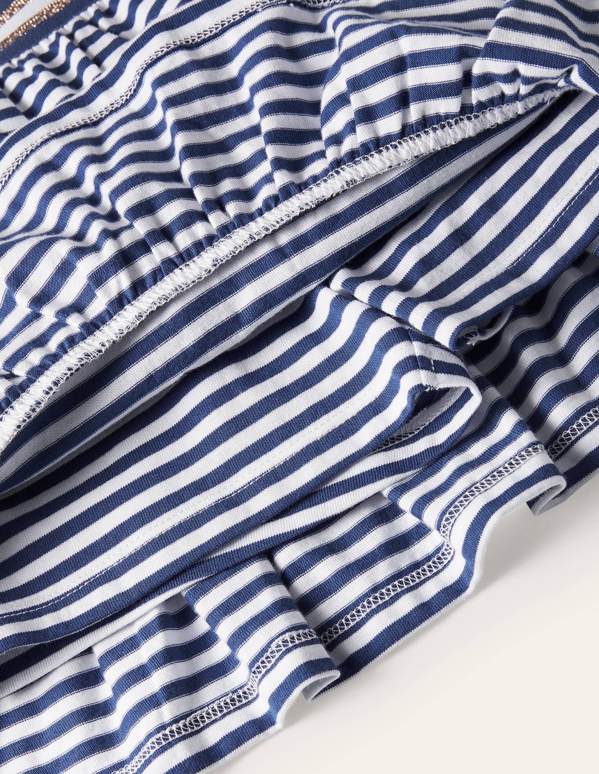 Jupe-short volantée en jersey-Bleu marine indigo/blanc - Image 3