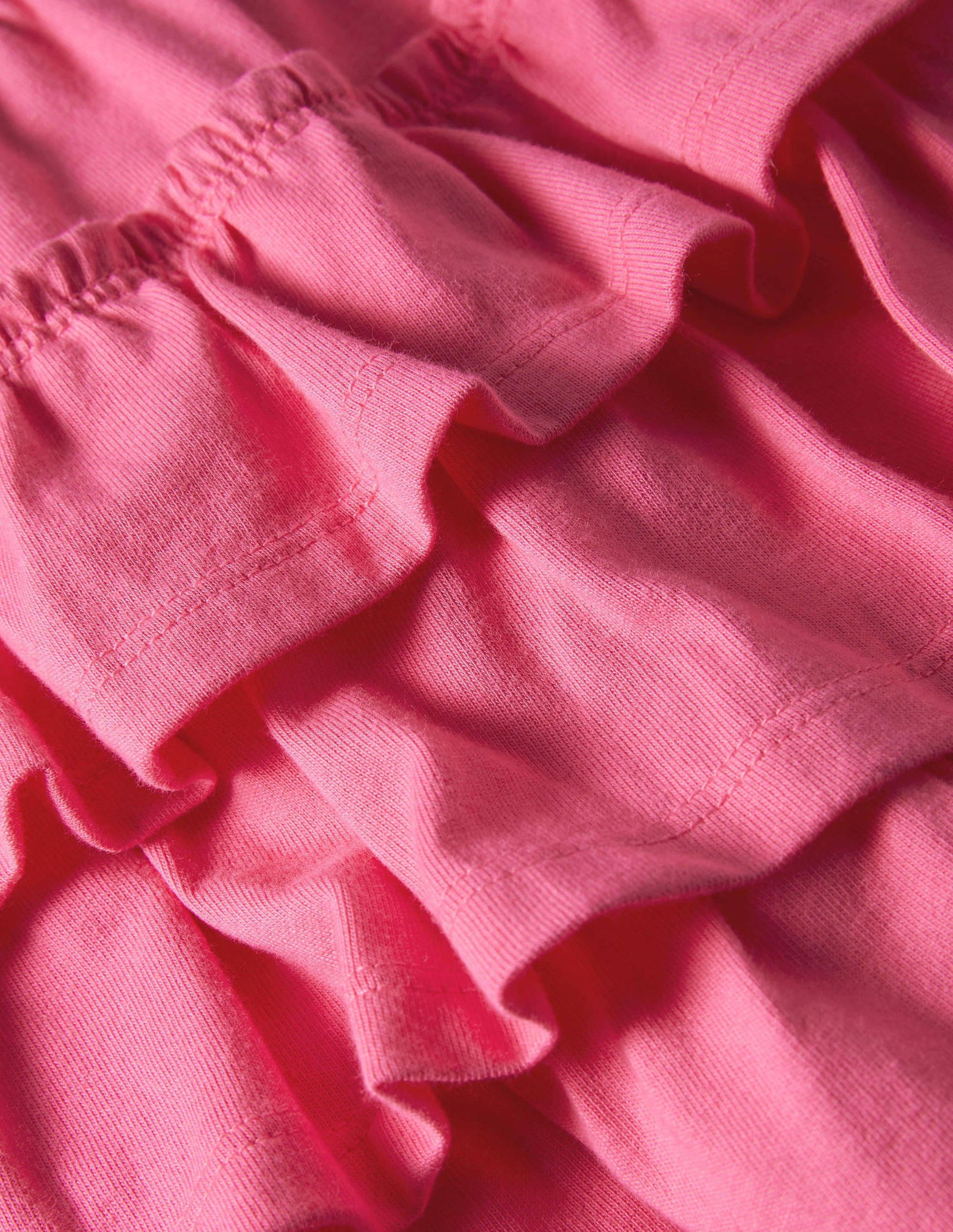 Jupe-short volantée en jersey-Rose camélia vif-3