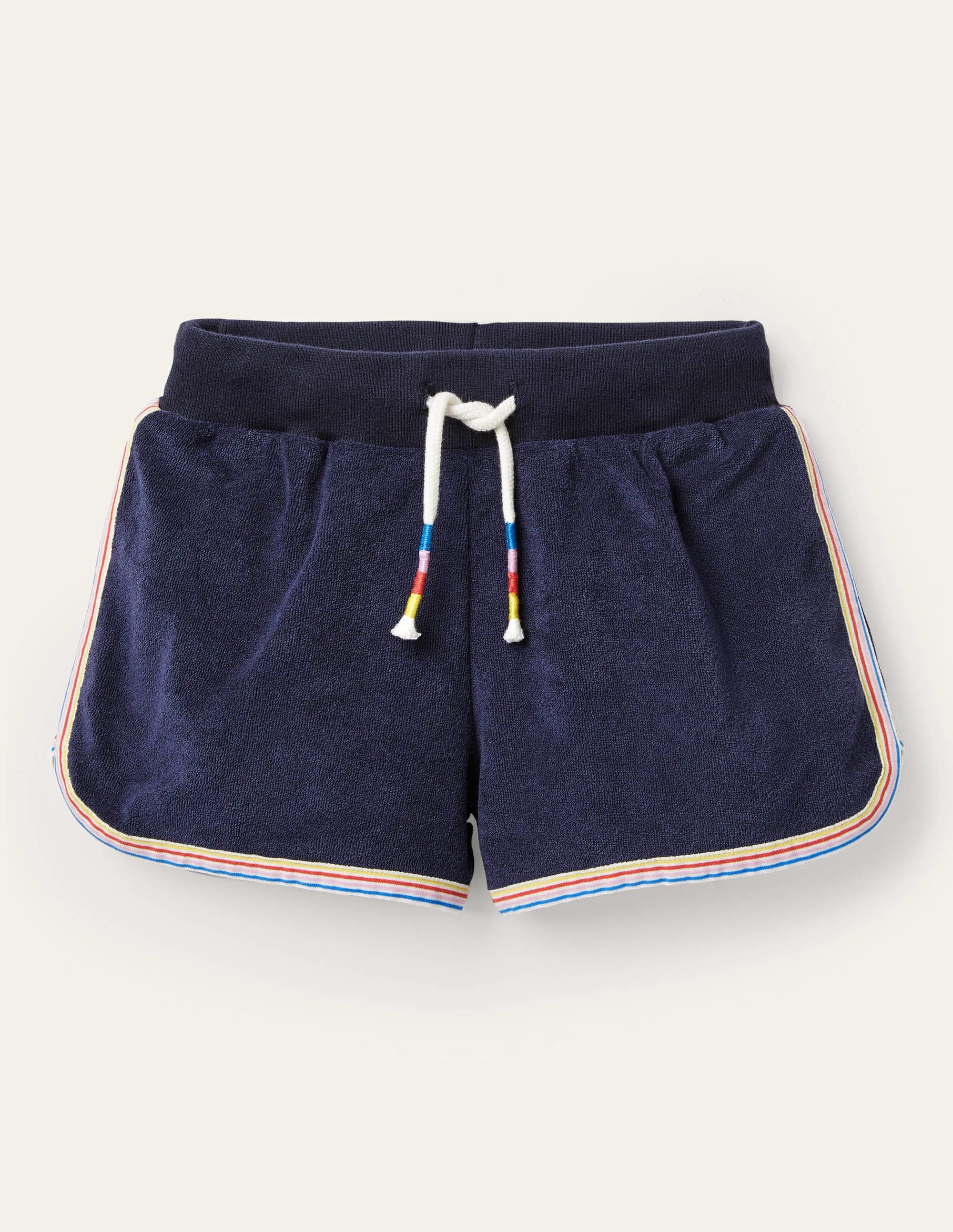 Retro-Frottee-Shorts-Schuluniform-Navy - Image 1