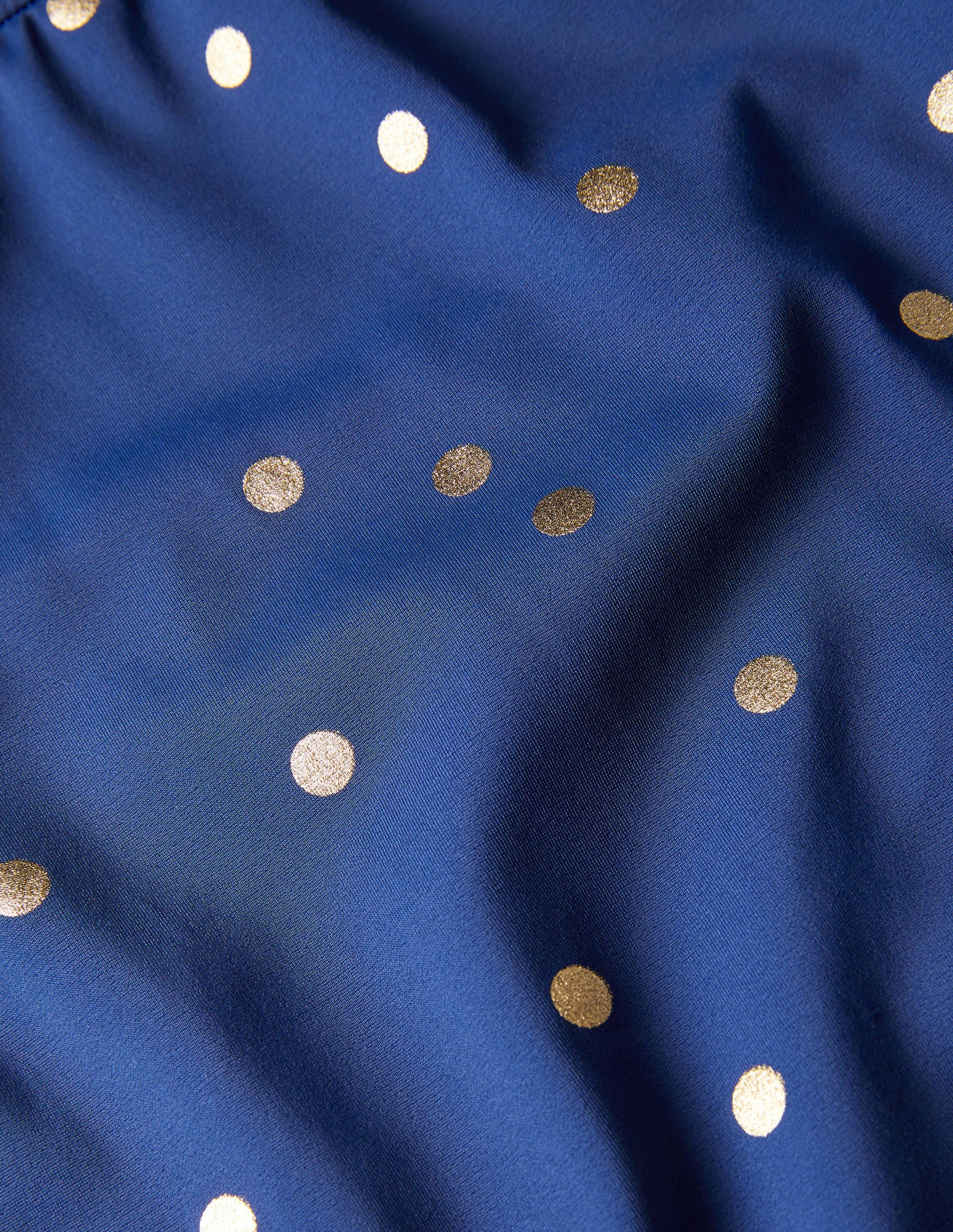 Maillot de bain imprimé croisé dans le dos-Pois dorés bleu harmonie - Image 3