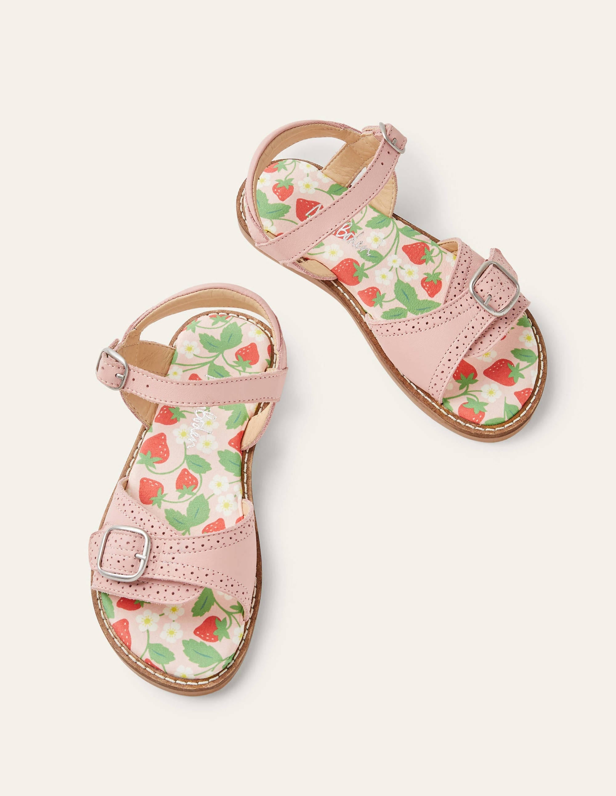 Sandales à boucle en cuir-Rose boto - Image 1