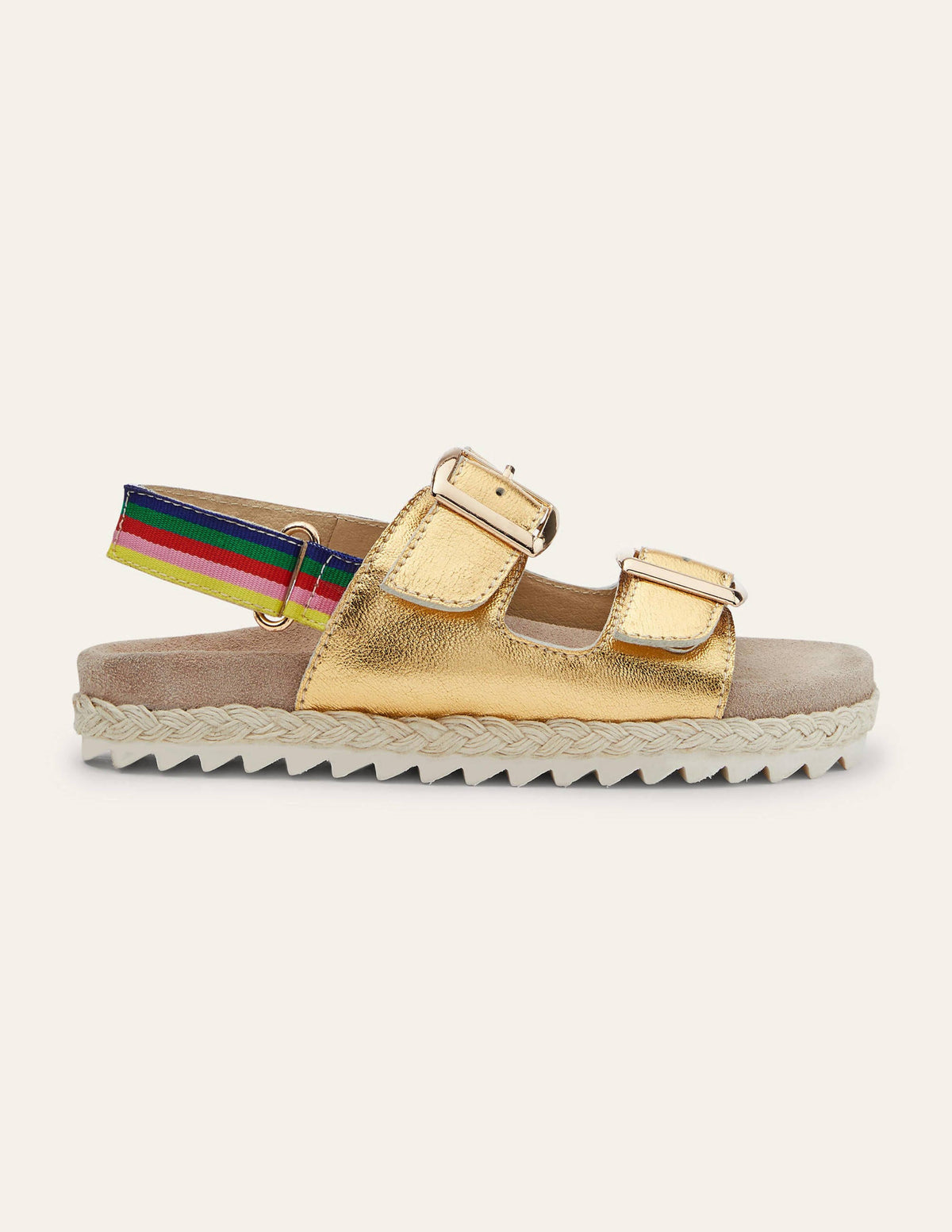 Espadrille-Sandalen-Gold, Regenbogen-2