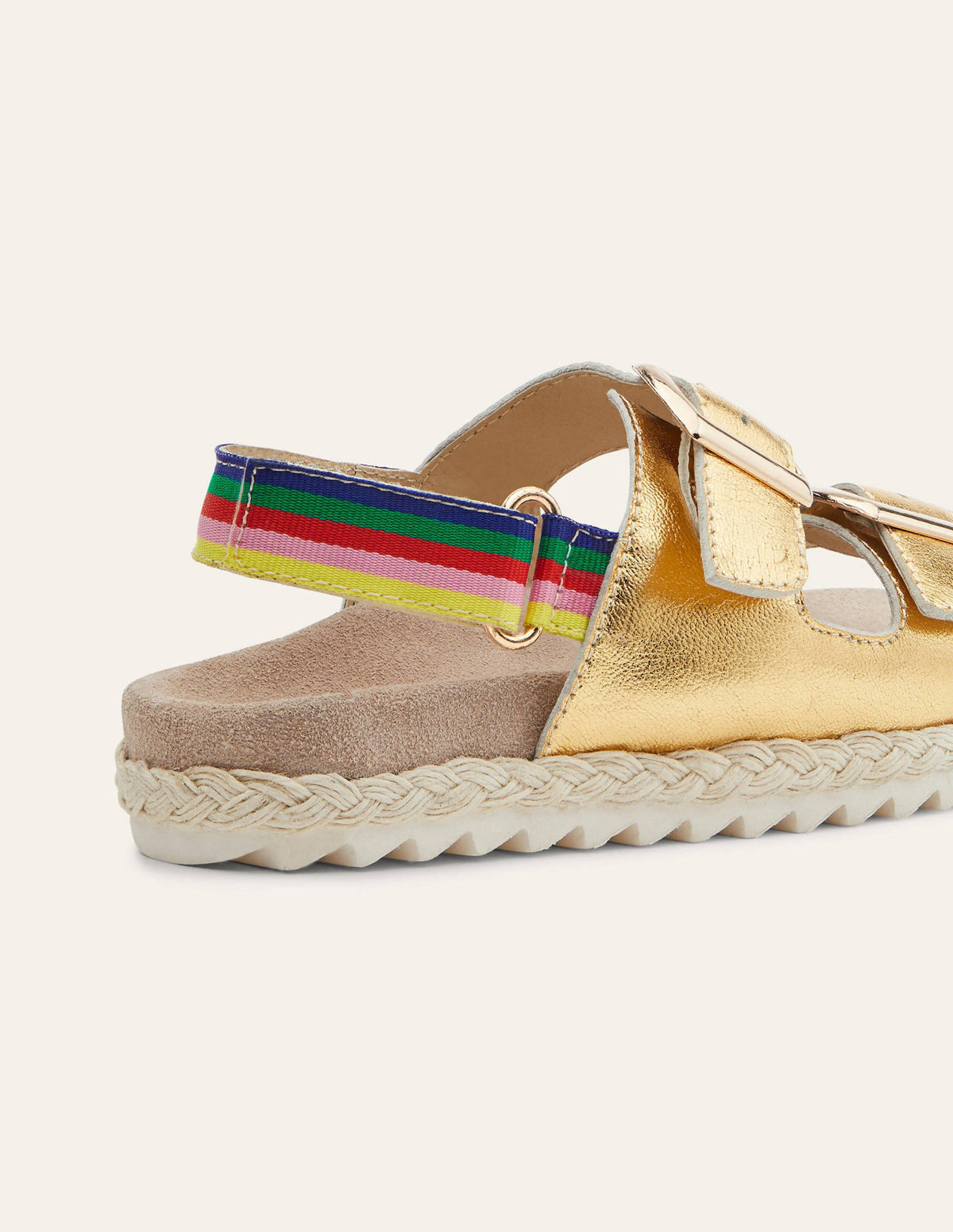 Espadrille-Sandalen-Gold, Regenbogen-3