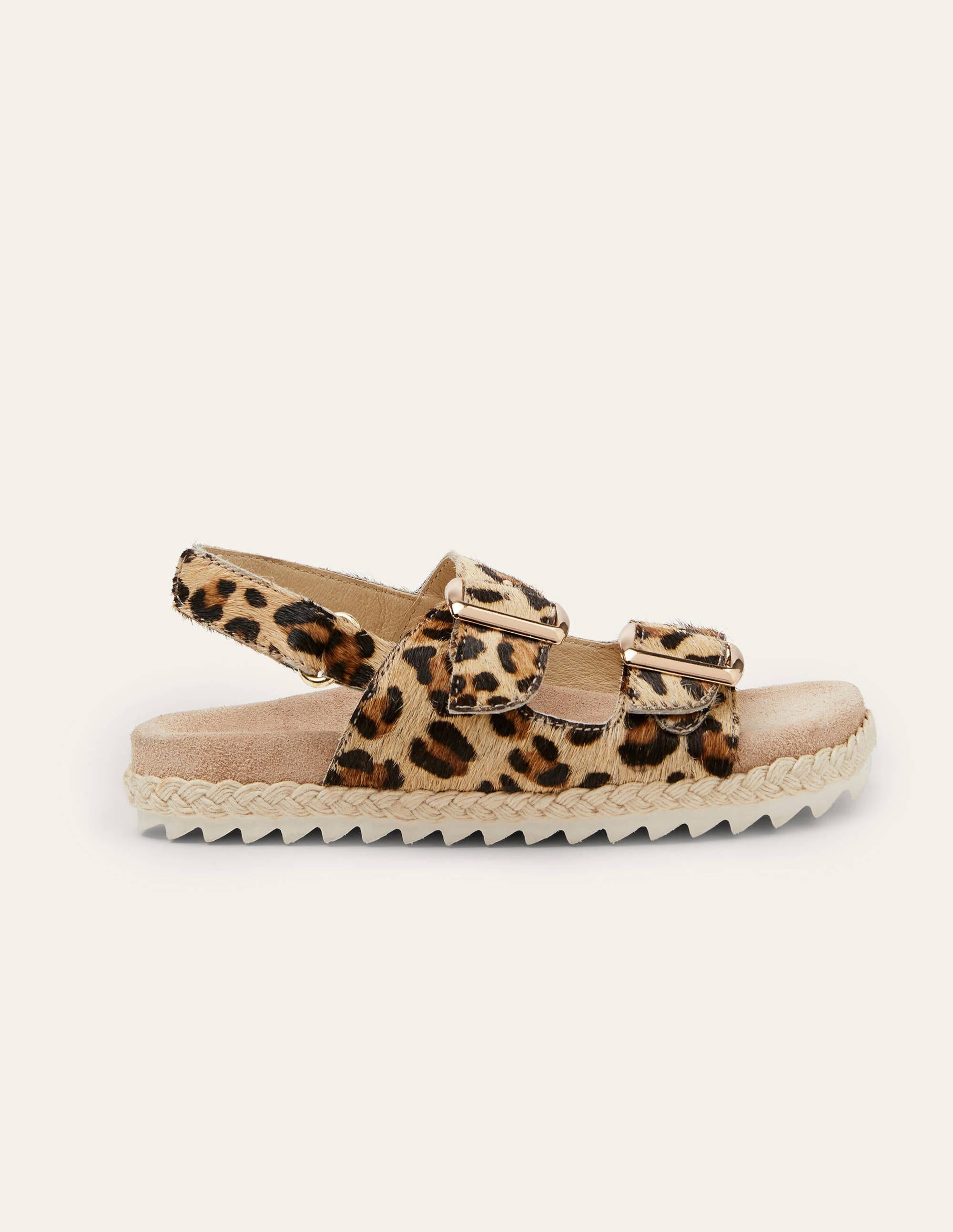 Espadrille-Sandalen-Hellbraun, Leopardenmuster - Image 2