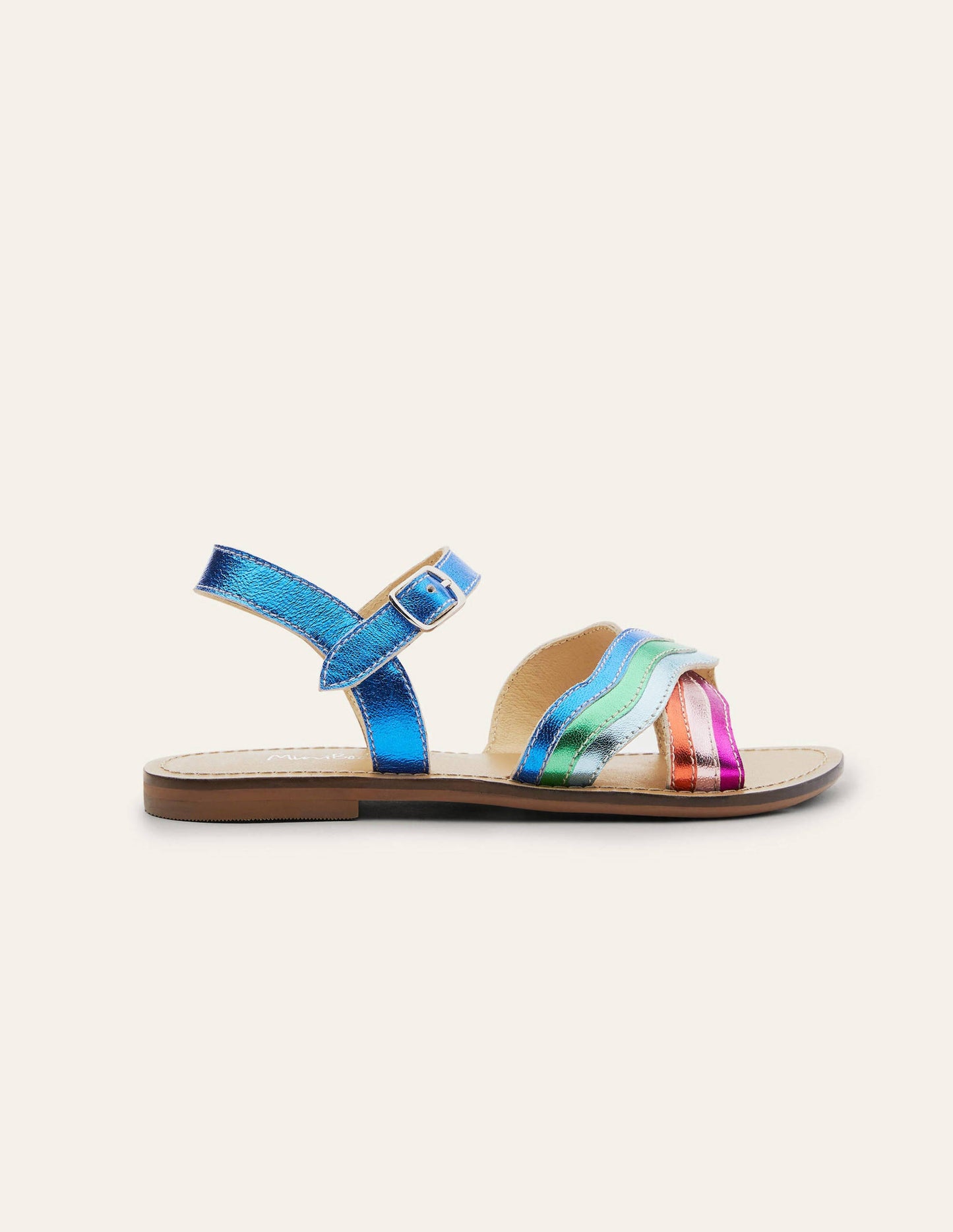 Ledersandalen in Regenbogenfarben-Bunt, Metallic