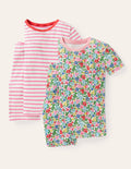 Kurzer Schlafanzug im 2er-Pack-Filigranes Vintage-Blumenmuster