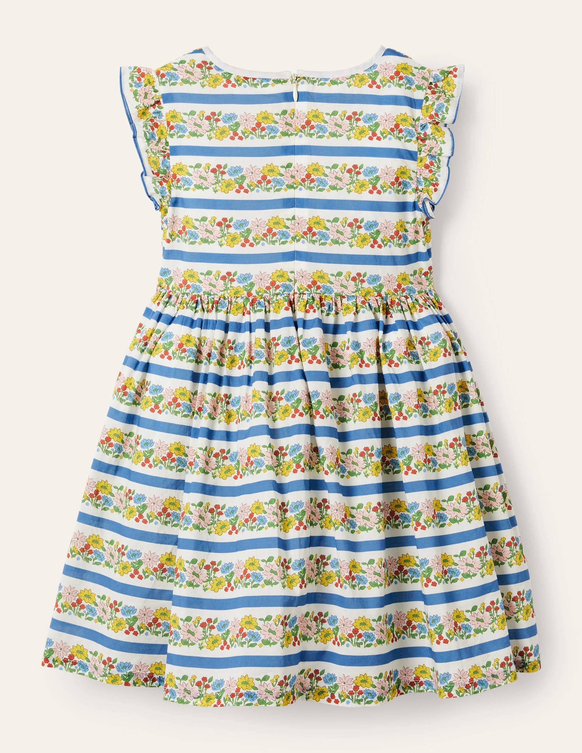Robe tissée et smockée-Rayé floral multi - Image 2