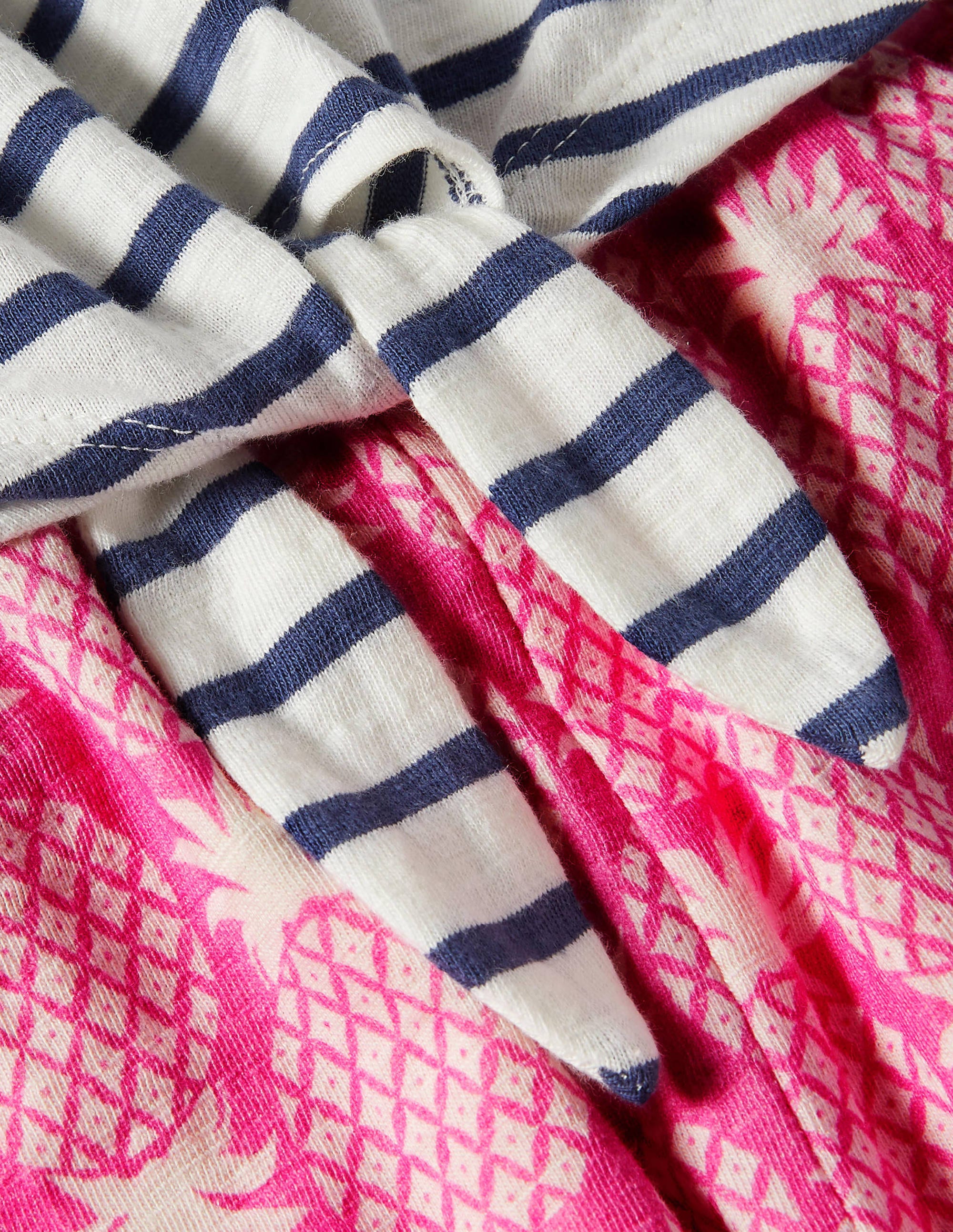 Tie Detail Jersey Jumpsuit-Party Pink Pineapple Geo - Image 3