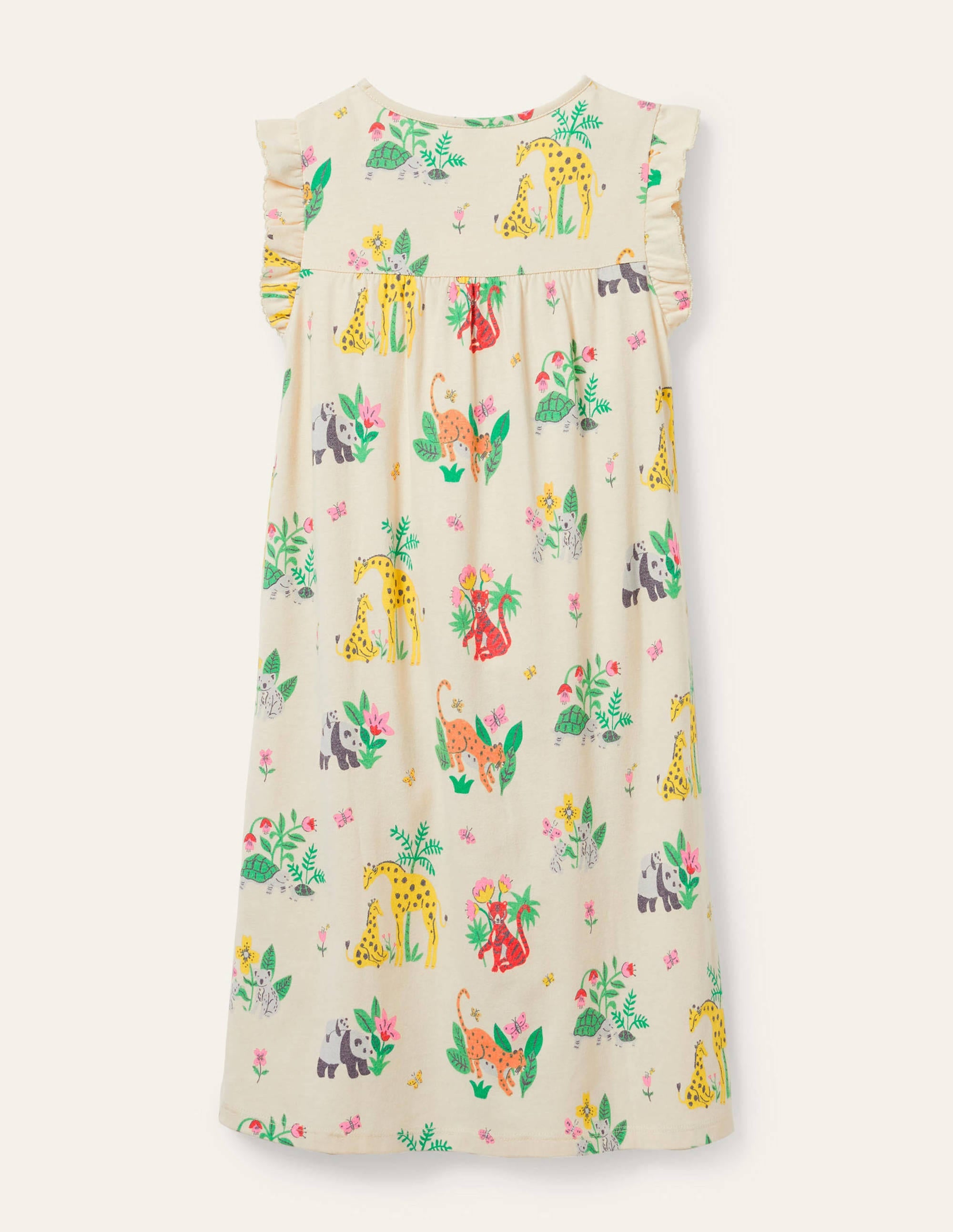 Chemise de nuit manches courtes imprimée-Motif Little Jungle ivoire - Image 2