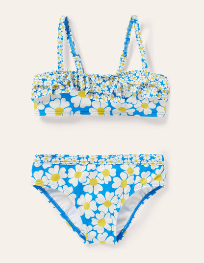 Bikini floral-Lit de pâquerettes bleu marocain