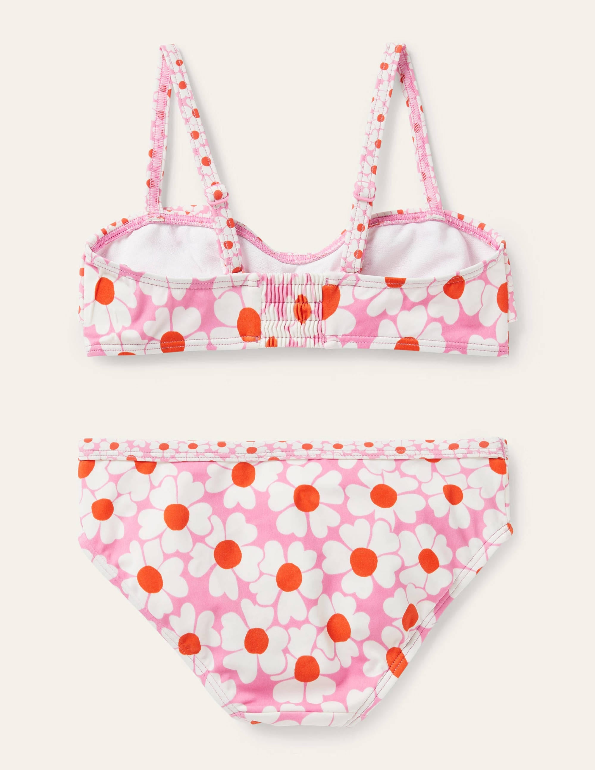 Florales Bikiniset-Pflaumenblütenrosa, Gänseblümchenmuster - Image 2