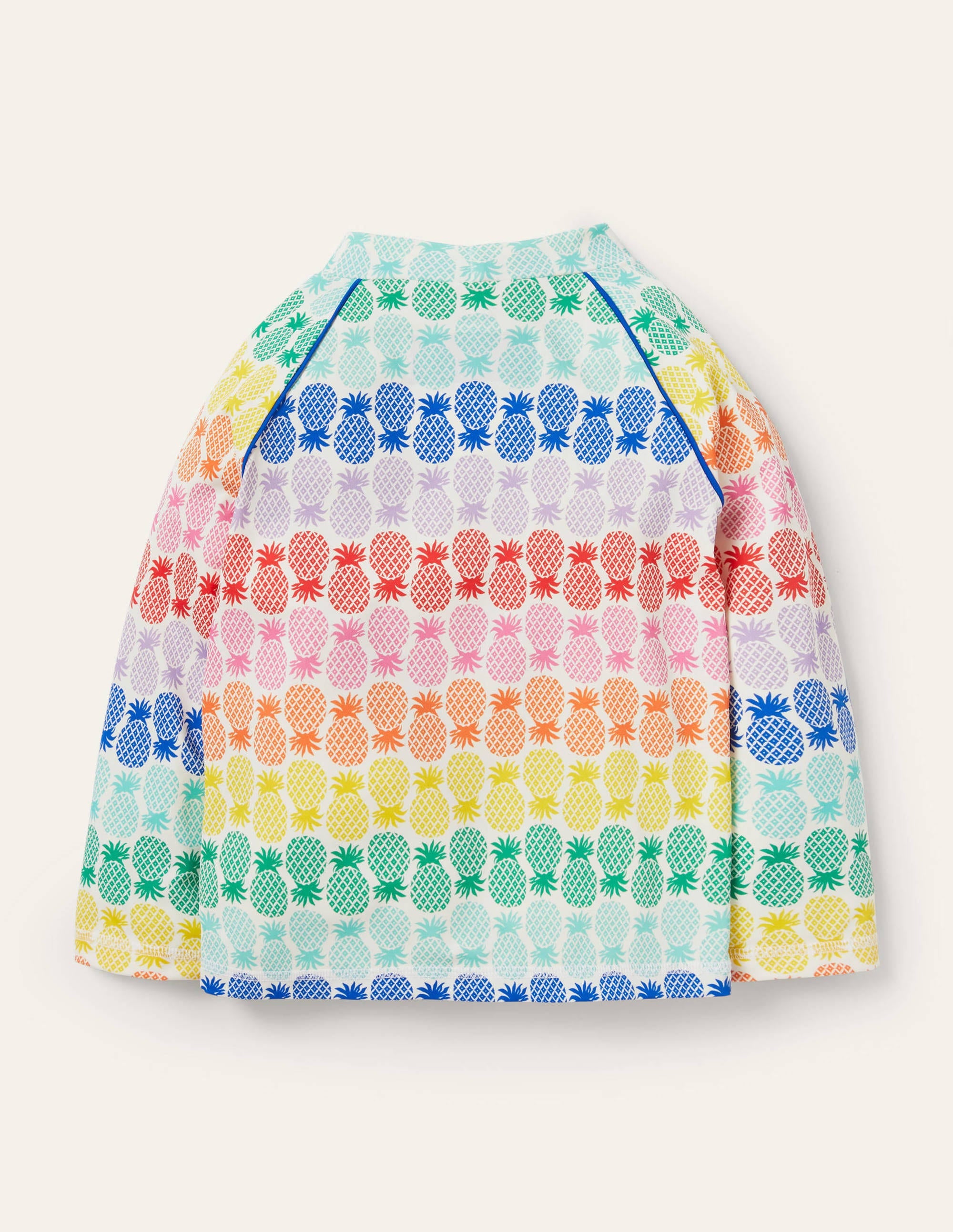 Langärmliges Badeshirt-Bunt, Geometrisches Ananasmuster in Regenbogenfarben - Image 2