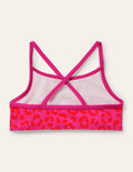 Haut de bikini à motif-Léopard rose fuchsia
