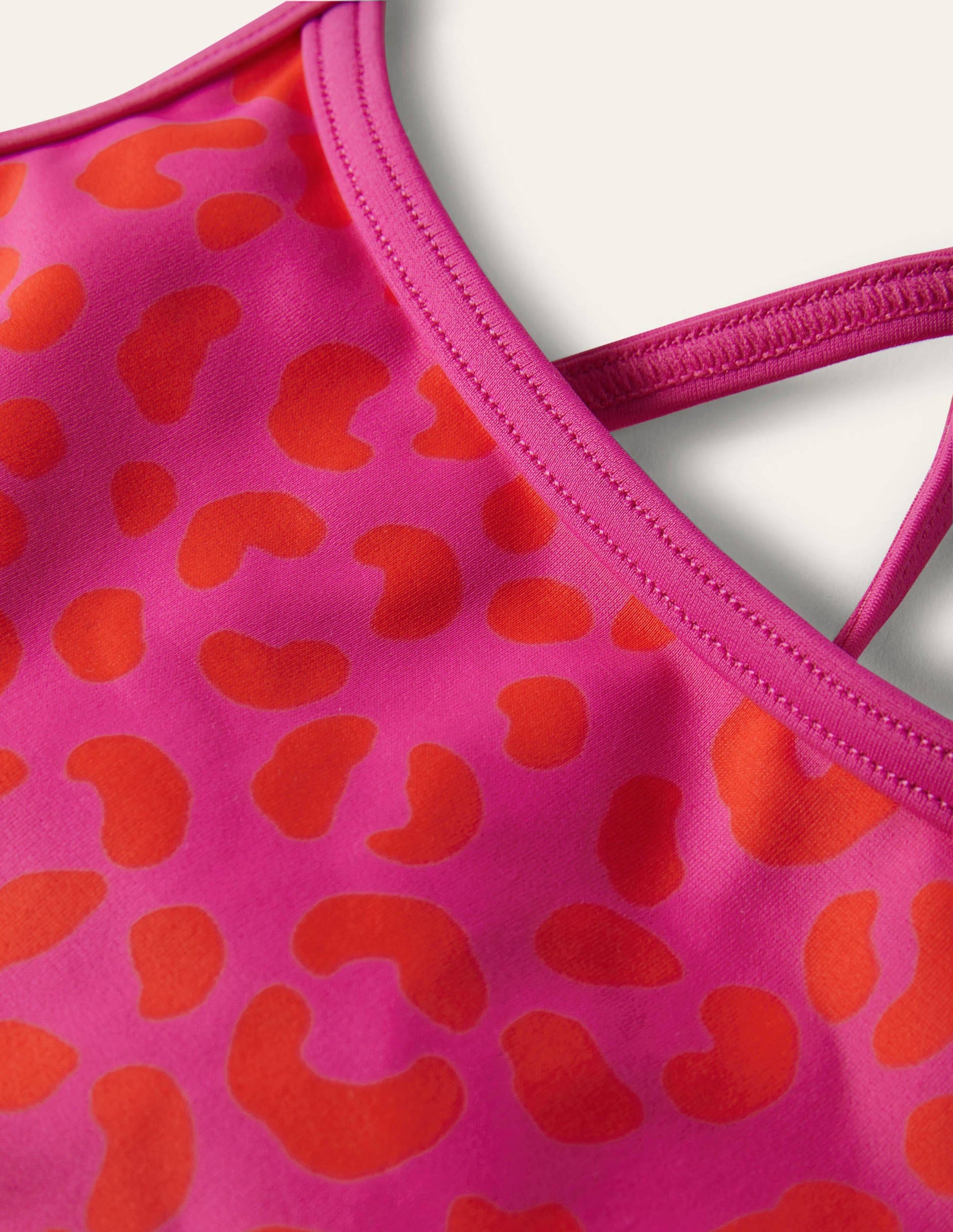Haut de bikini à motif-Léopard rose fuchsia-2