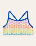 Patterned Bikini Top-Multi Rainbow Pineapple Geo