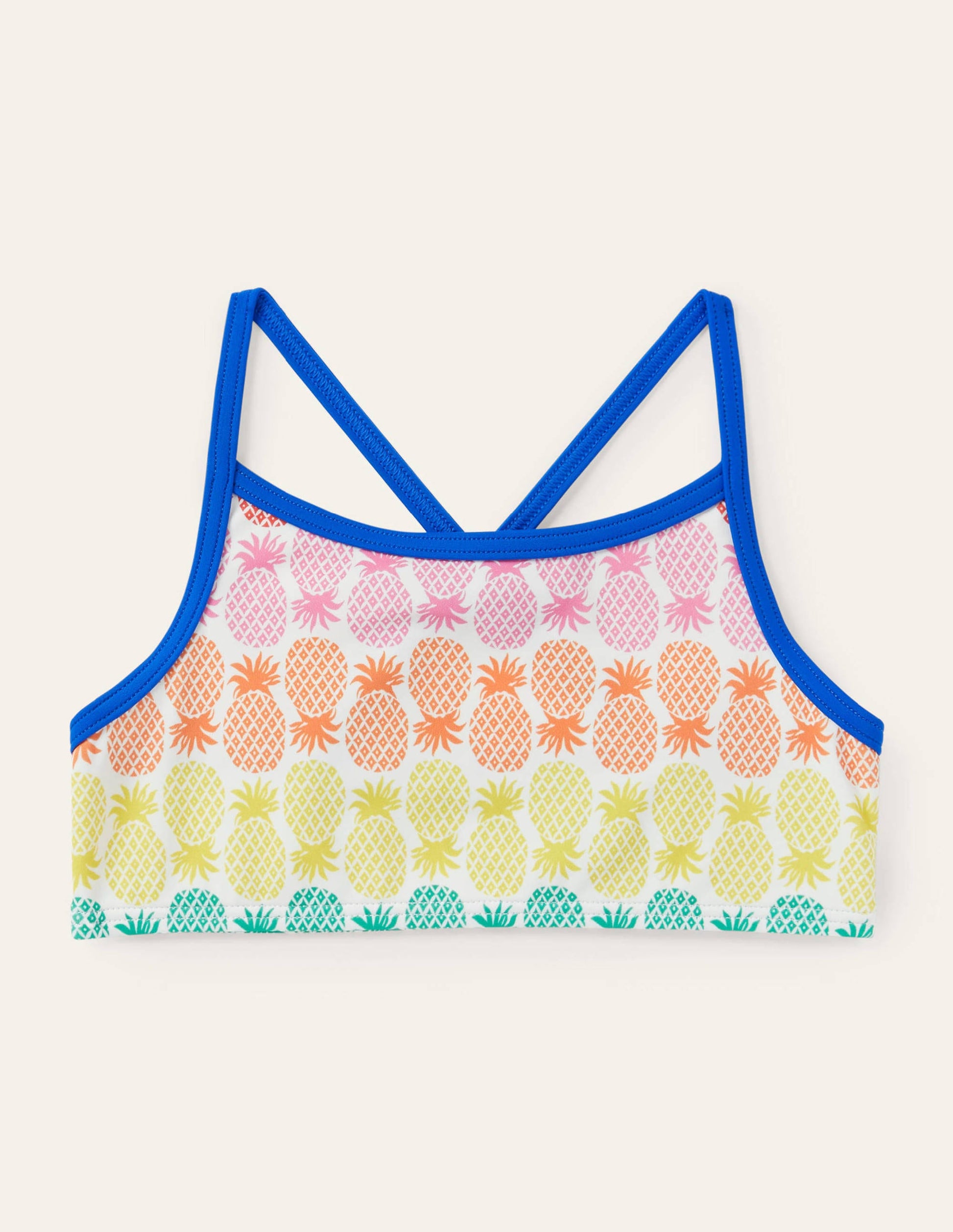 Patterned Bikini Top-Multi Rainbow Pineapple Geo-1