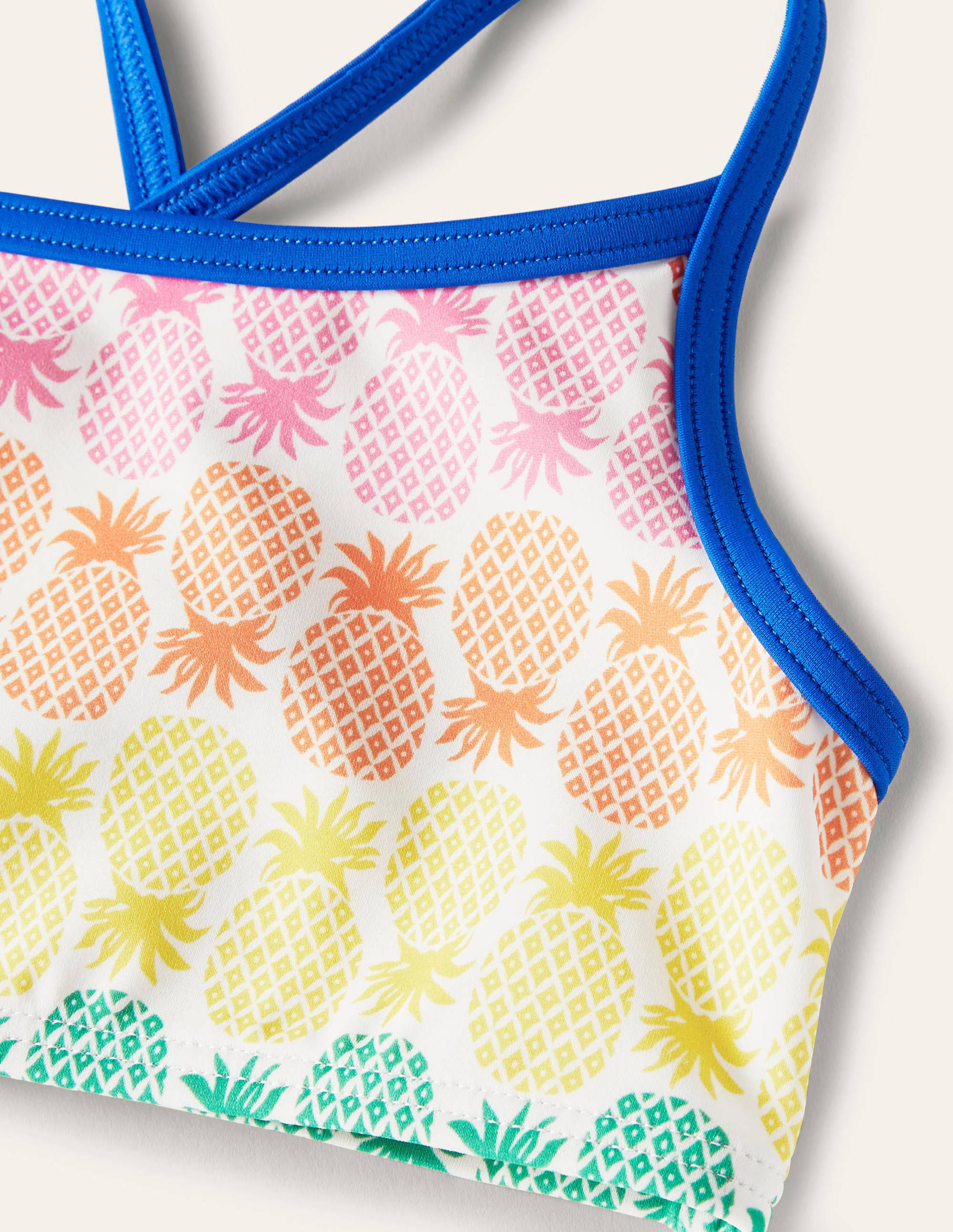 Patterned Bikini Top-Multi Rainbow Pineapple Geo - Image 3