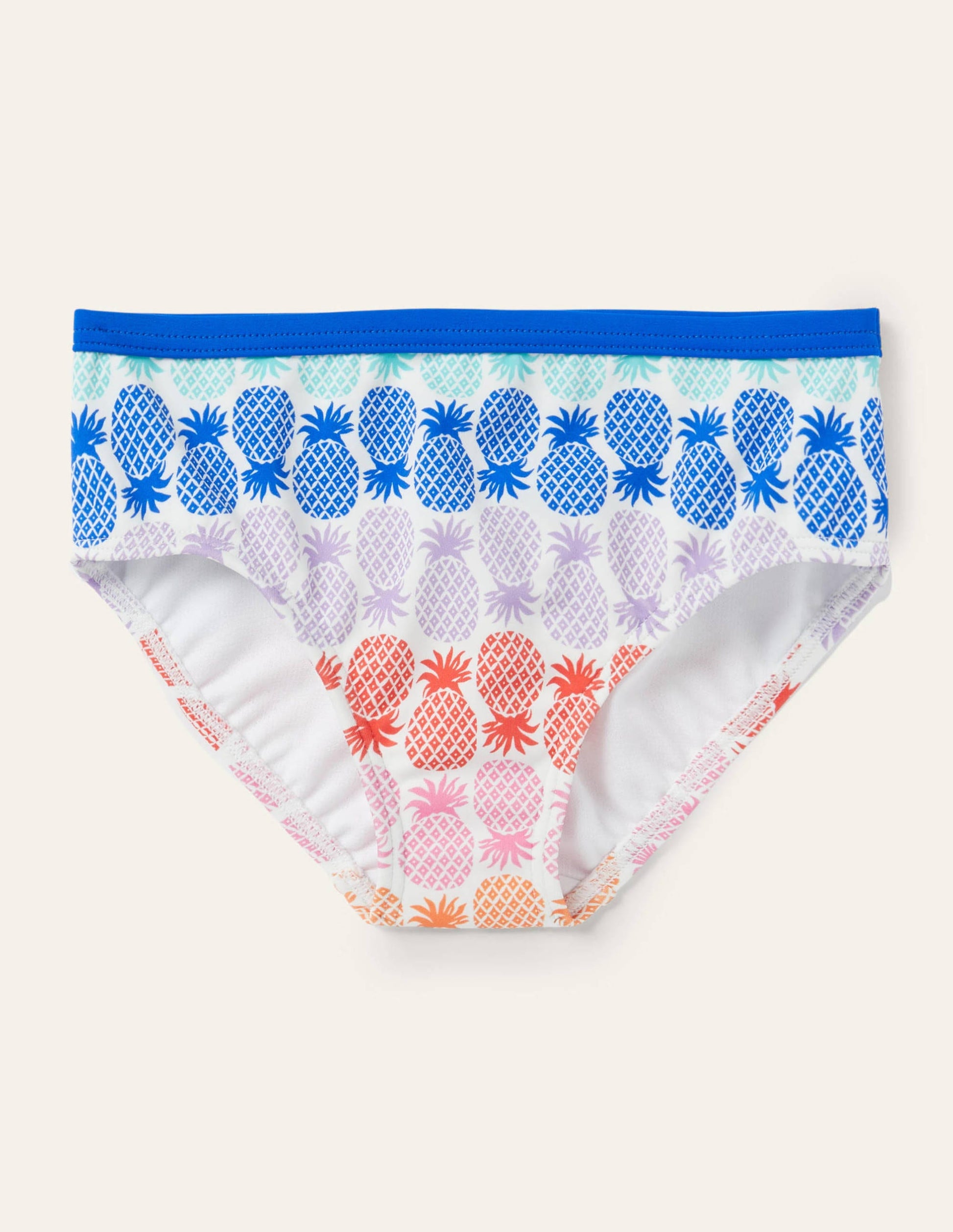 Patterned Bikini Bottoms-Multi Rainbow Pineapple Geo-1