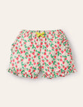 Shorts mit gerüschtem Saum-Delfinrosa, Filigranes Erdbeermuster