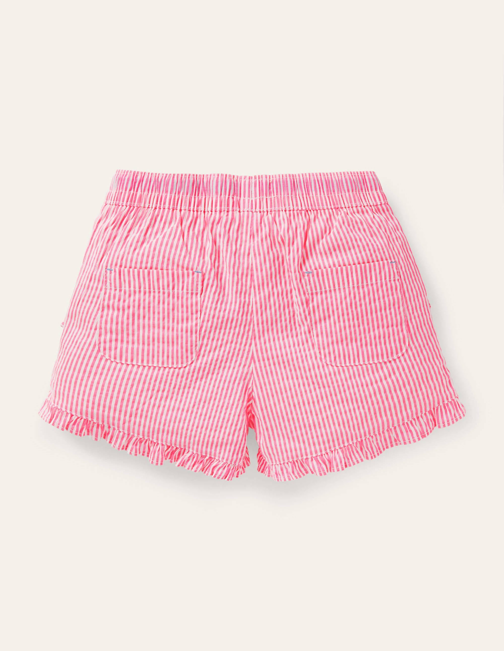 Short à ourlet volanté-Coutil rose festival - Image 2