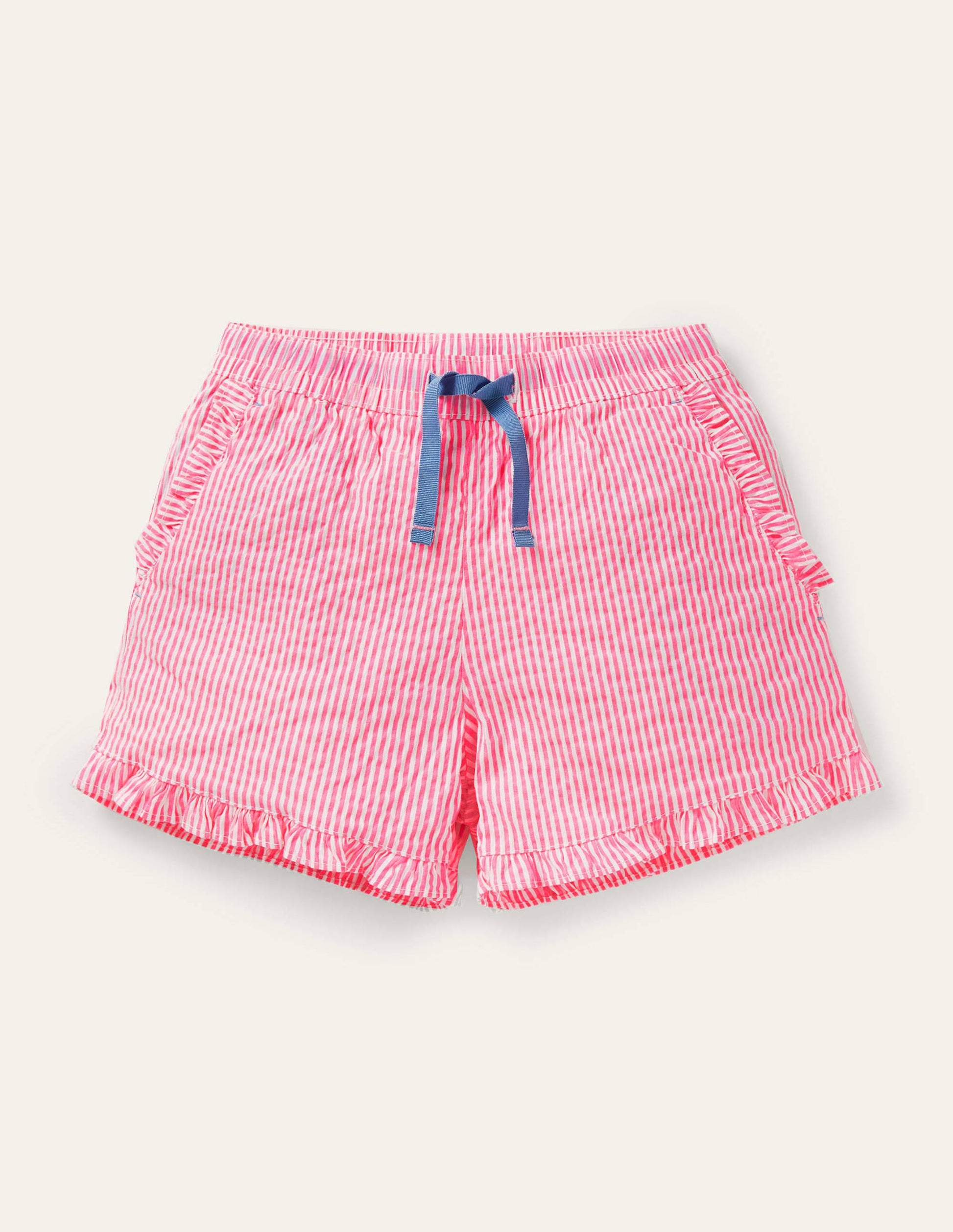 Short à ourlet volanté-Coutil rose festival-1