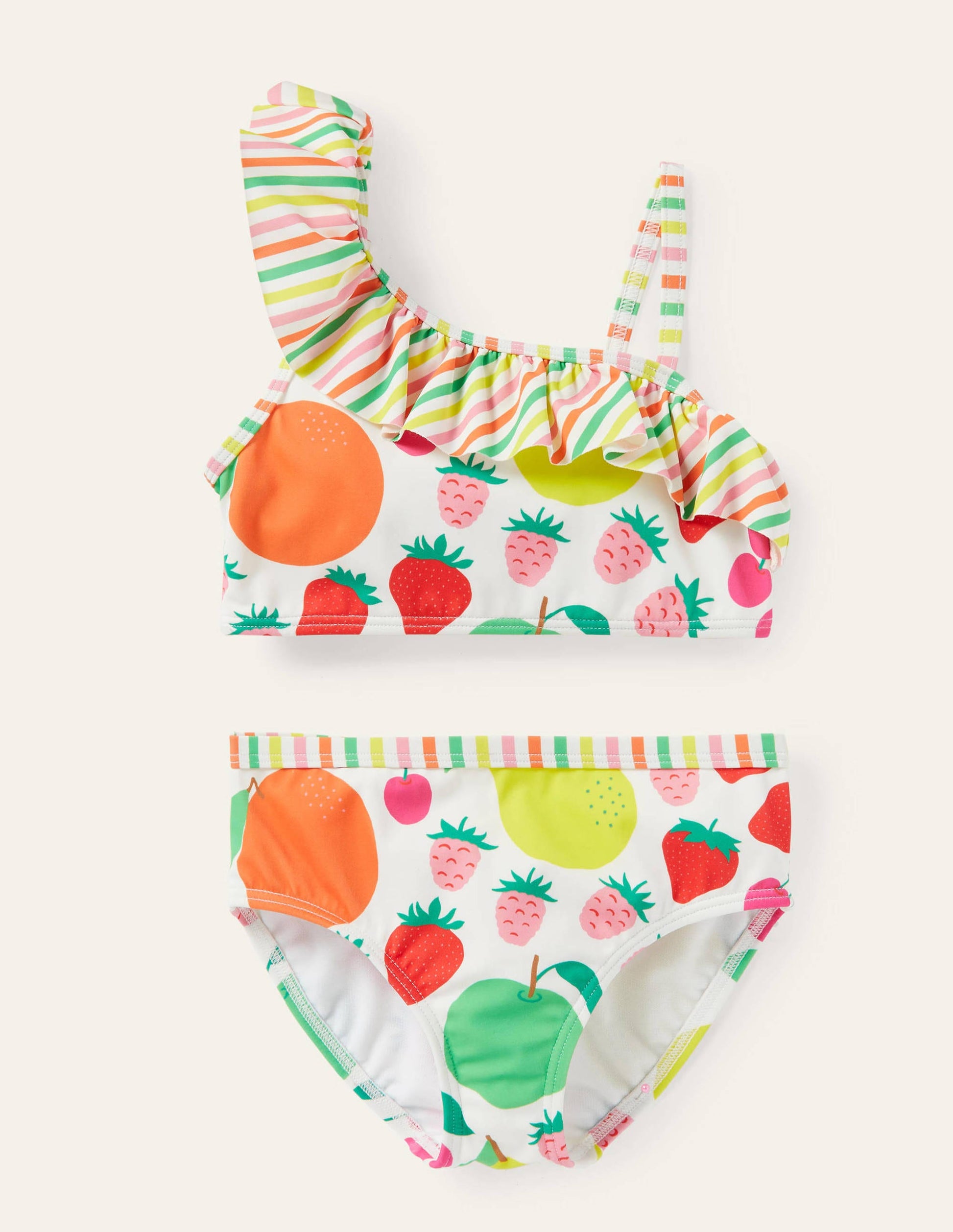 Bikini mit Rüschen auf einer Schulter-Bunt, Tutti Frutti-1