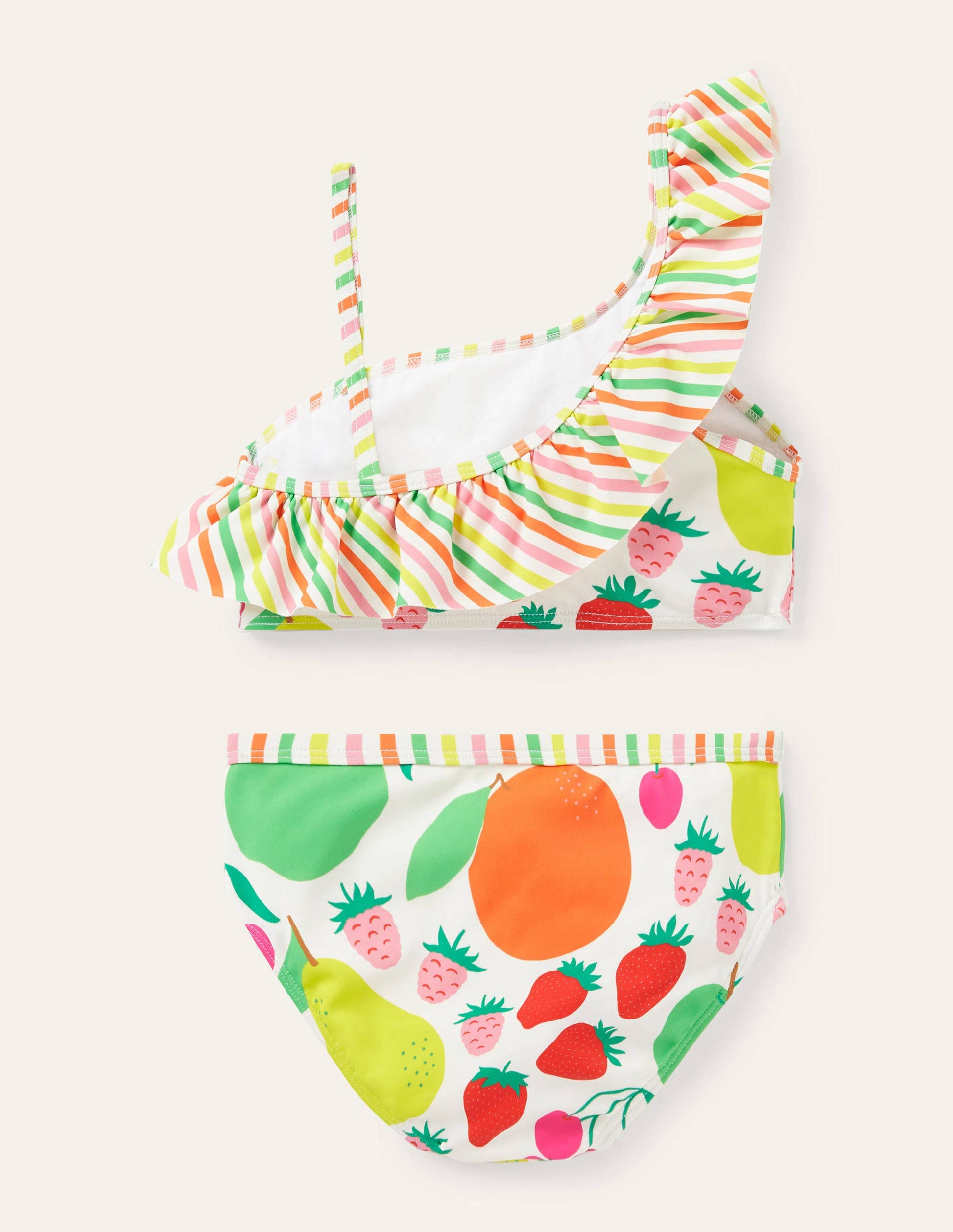Bikini mit Rüschen auf einer Schulter-Bunt, Tutti Frutti-2