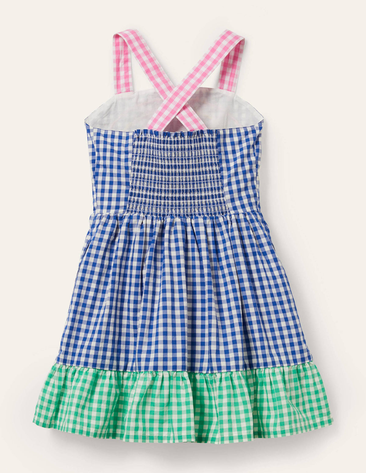 Gewebtes Sommerkleid mit Vichykaros-Bunt, Regenbogenszene-2