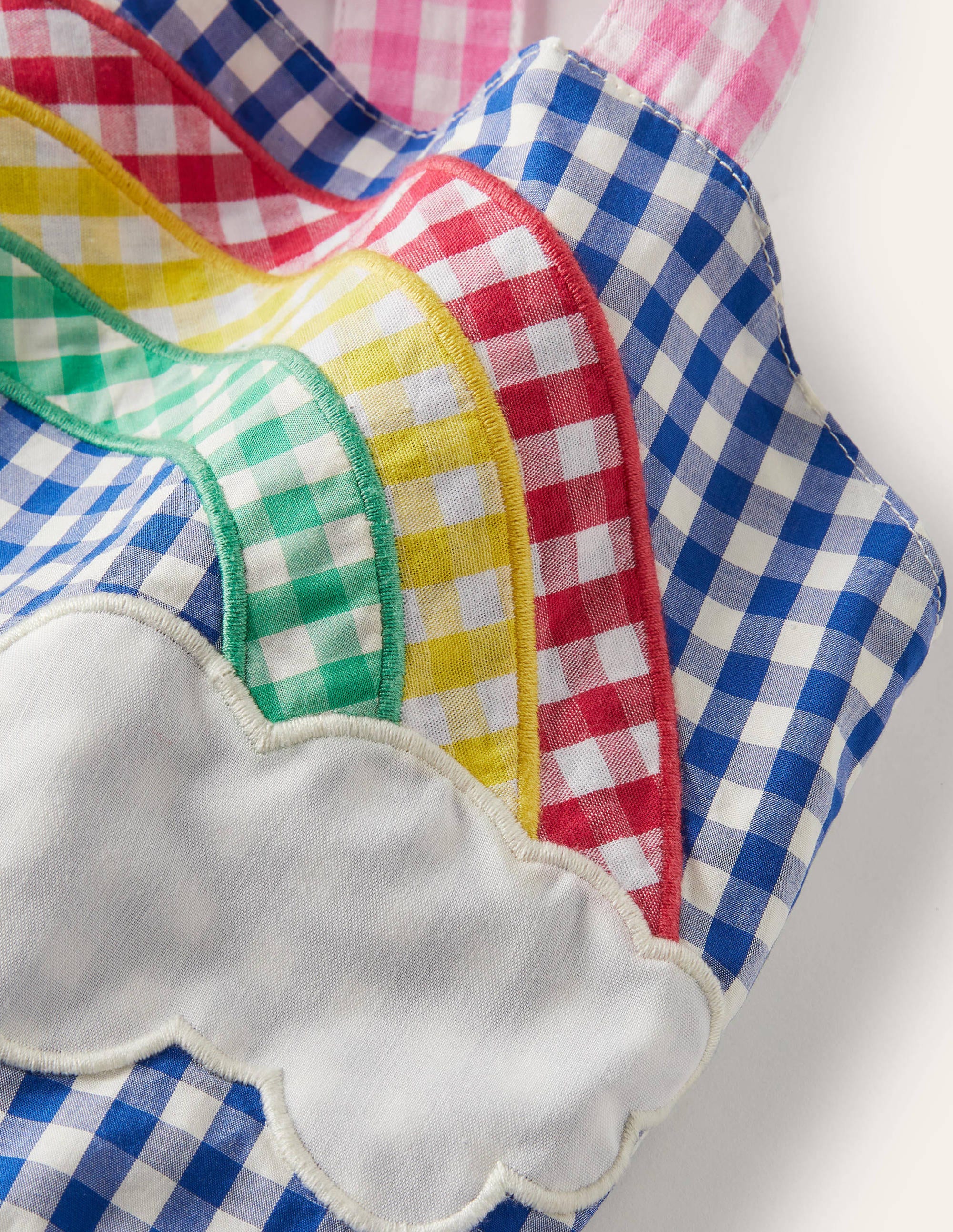 Gewebtes Sommerkleid mit Vichykaros-Bunt, Regenbogenszene - Image 3