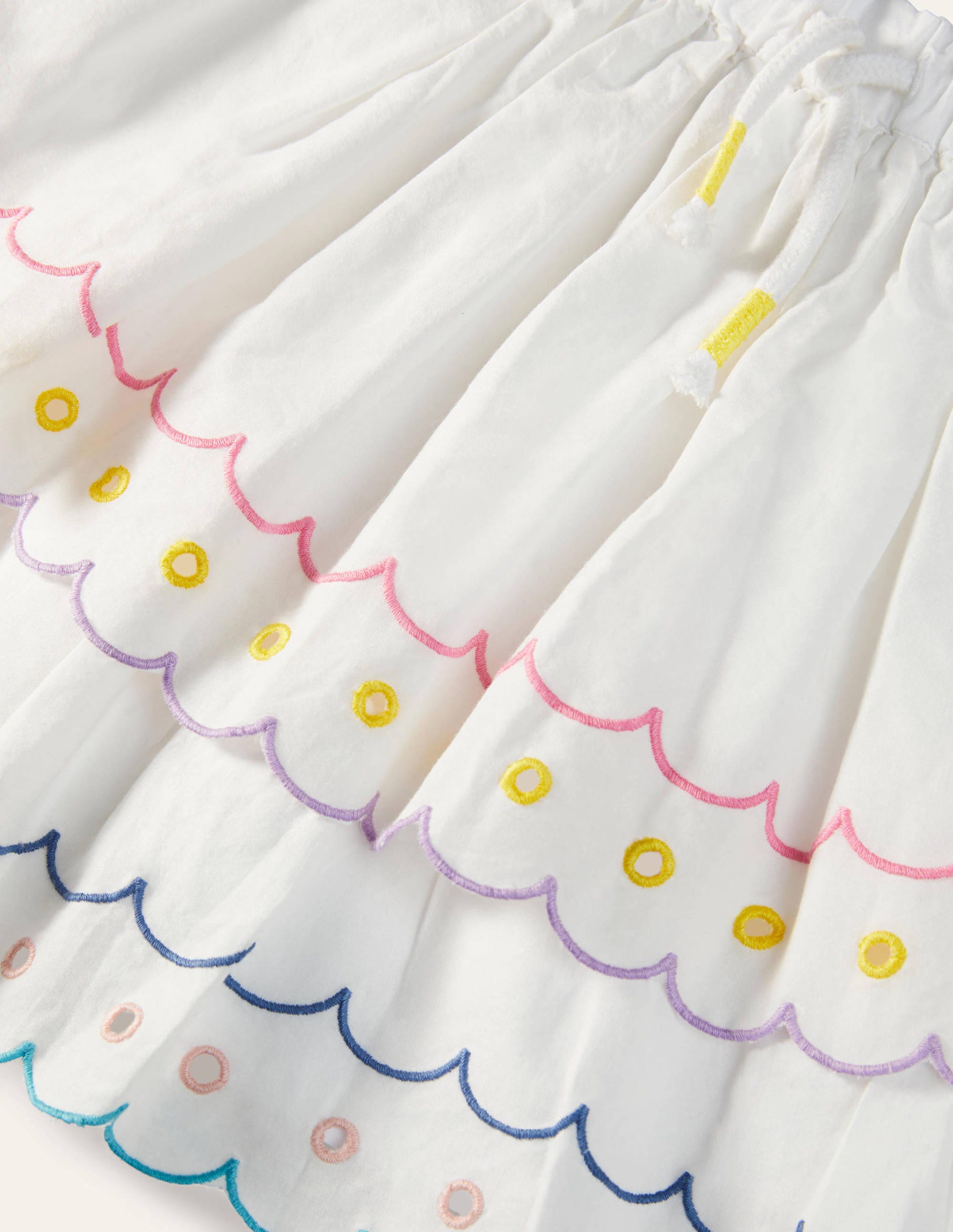 Jupe avec broderies anglaises arc-en-ciel-Ivoire - Image 3