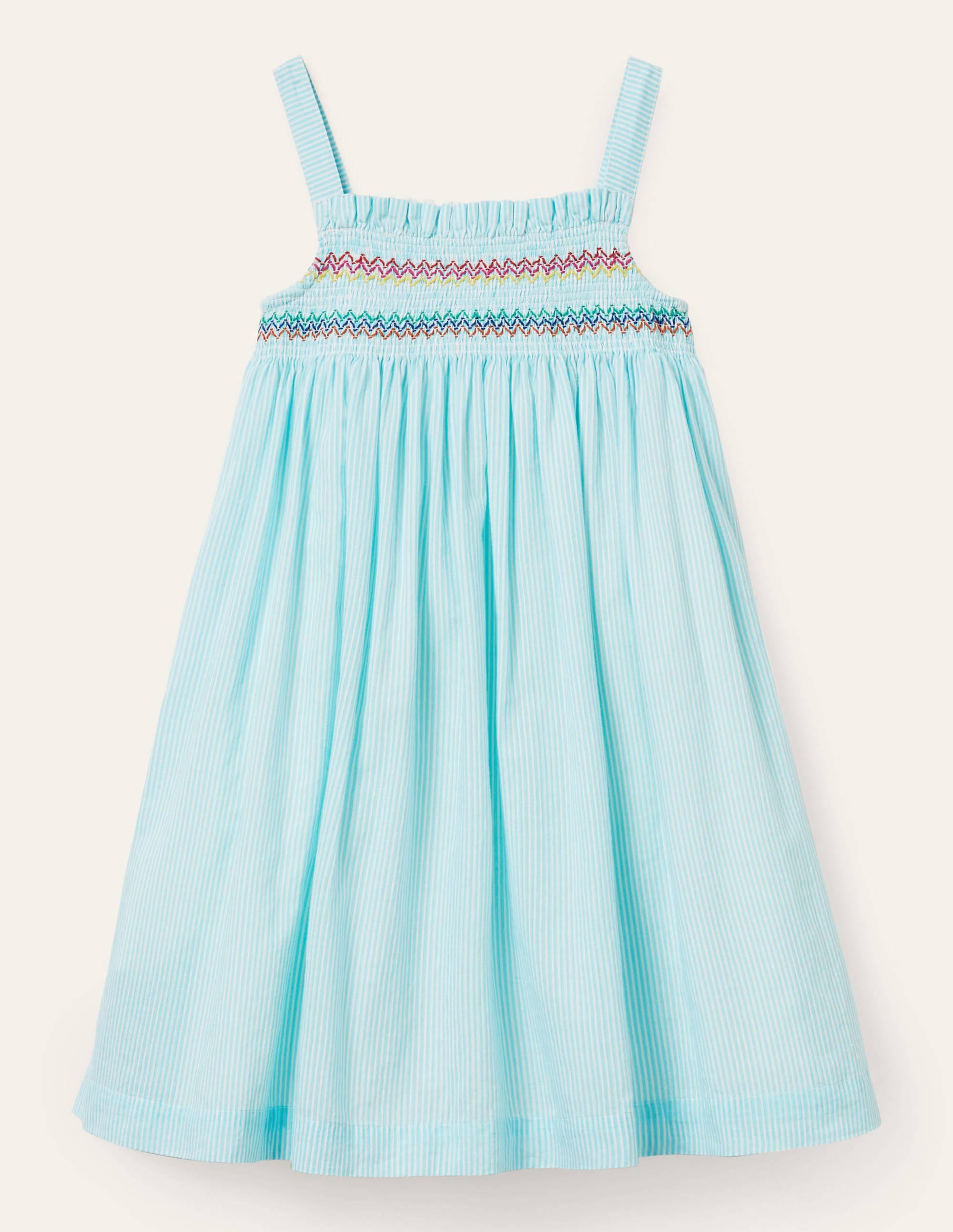 Sommerkleid mit fröhlicher Applikation-Wasserblau, Feine Streifen/Papagei - Image 2