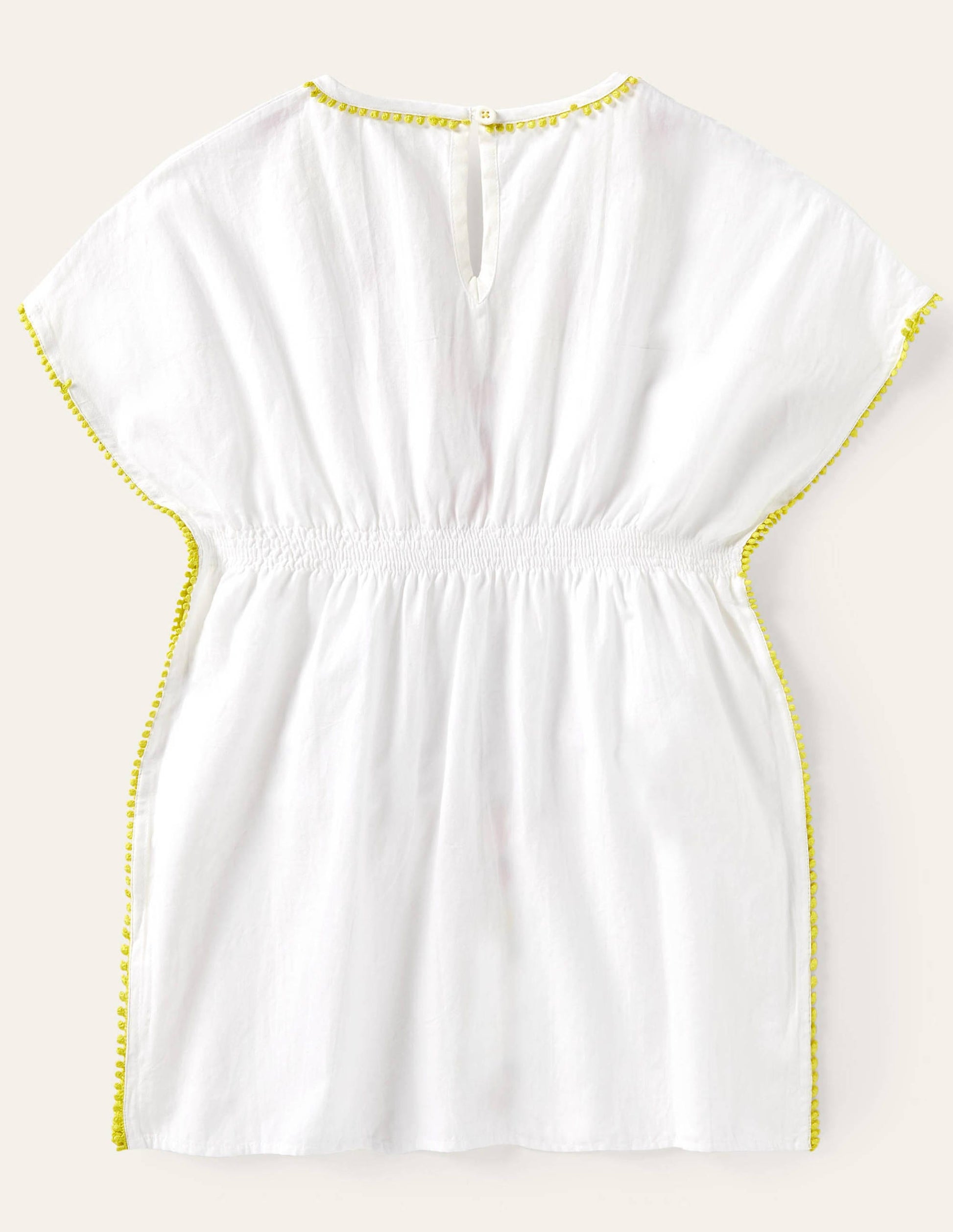 Caftan avec fruits brodés-Blanc-2