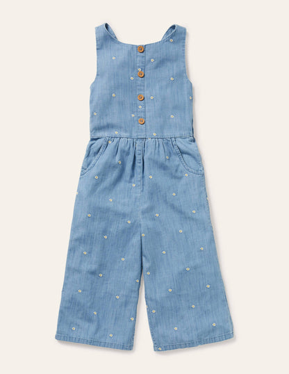 Combinaison bordée coupe large-Motif Daisy Chain chambray-2
