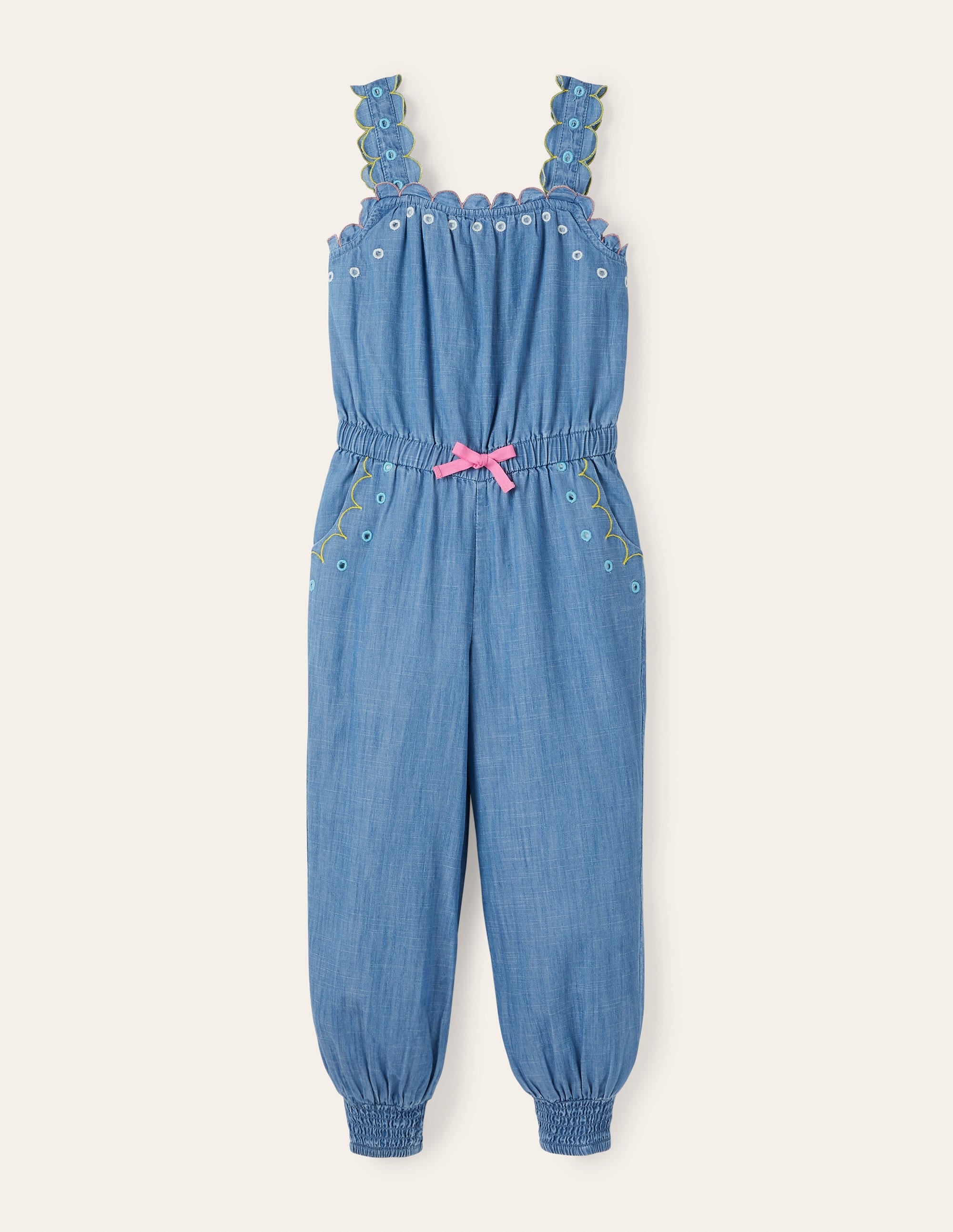 Latzhose mit Muschelsaum-Faux-Uni - Image 1