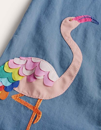 Einteiler mit Trägern zum Binden-Faux-Uni, Flamingo